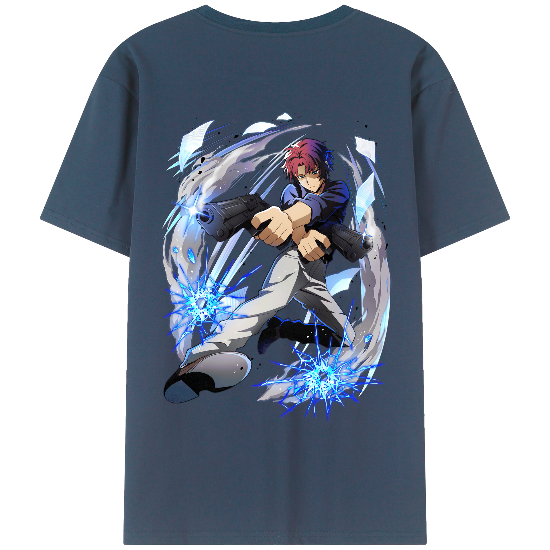 （画像用） 文豪ストレイドッグス Bungo Stray Dogs 綿100％ メンズ半袖Tシャツ（バックプリント） 通気性