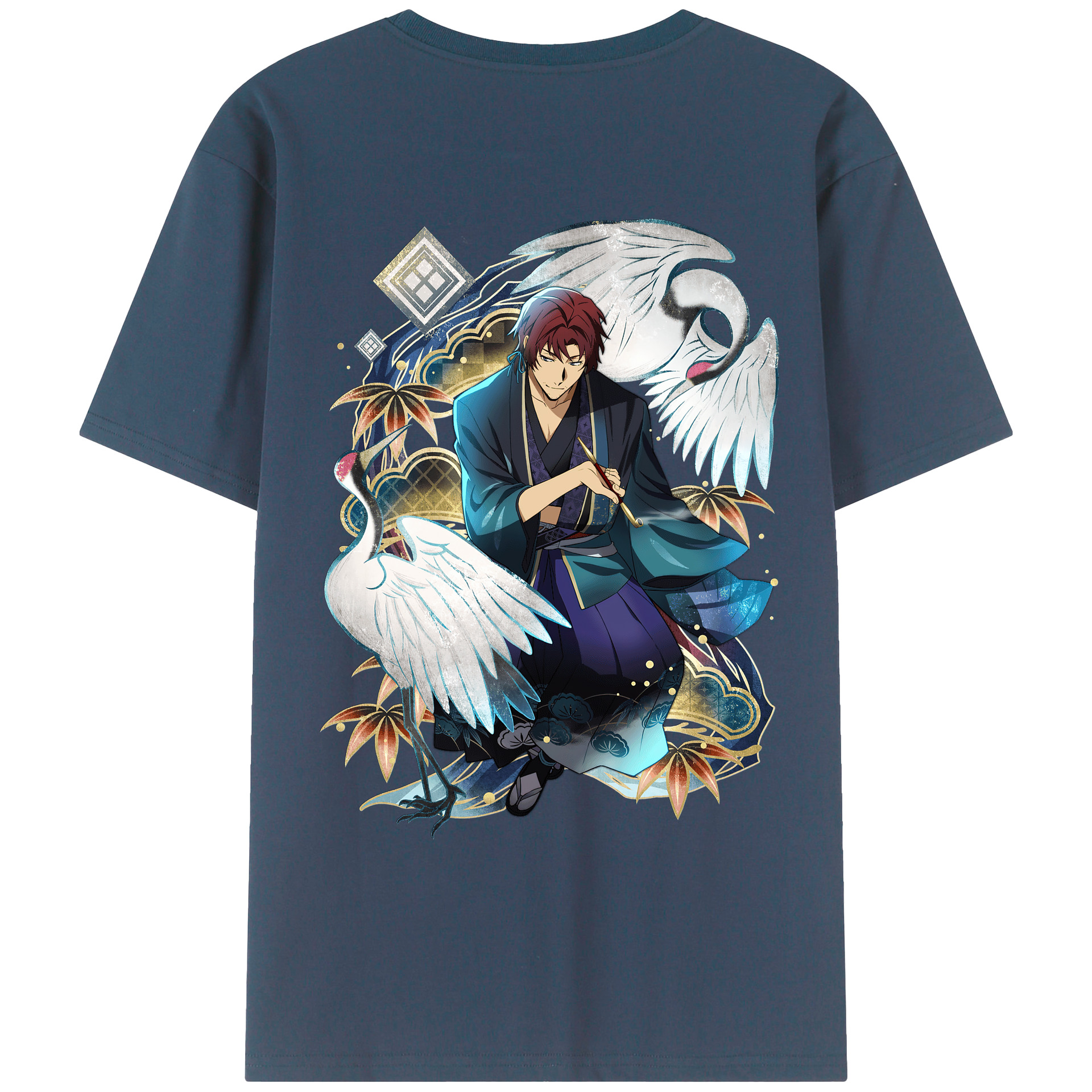 （画像用） 文豪ストレイドッグス Bungo Stray Dogs 綿100％ メンズ半袖Tシャツ（バックプリント） 通気性