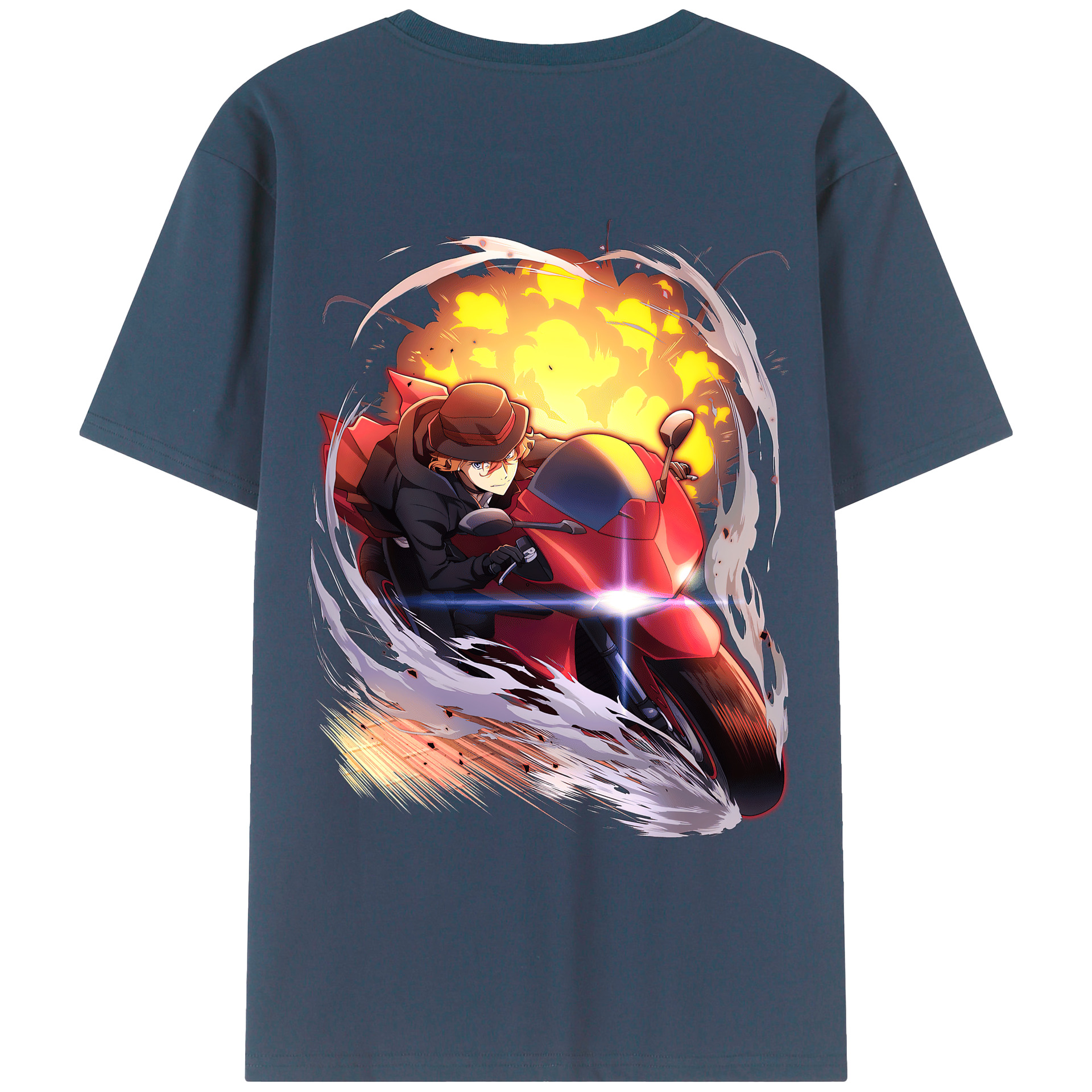 （画像用） 文豪ストレイドッグス Bungo Stray Dogs 綿100％ メンズ半袖Tシャツ（バックプリント） 通気性