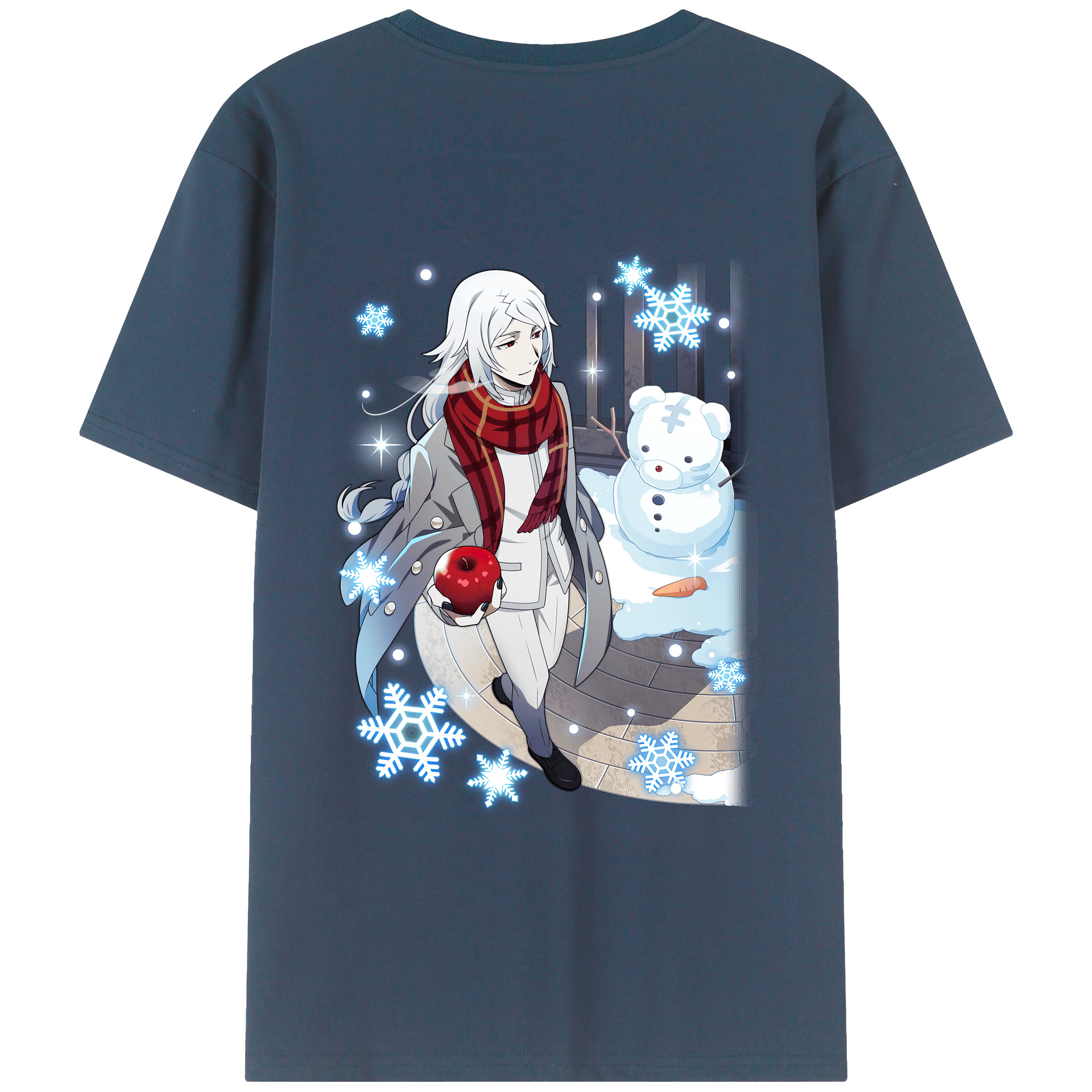 （画像用） 文豪ストレイドッグス Bungo Stray Dogs 綿100％ メンズ半袖Tシャツ（バックプリント） 通気性
