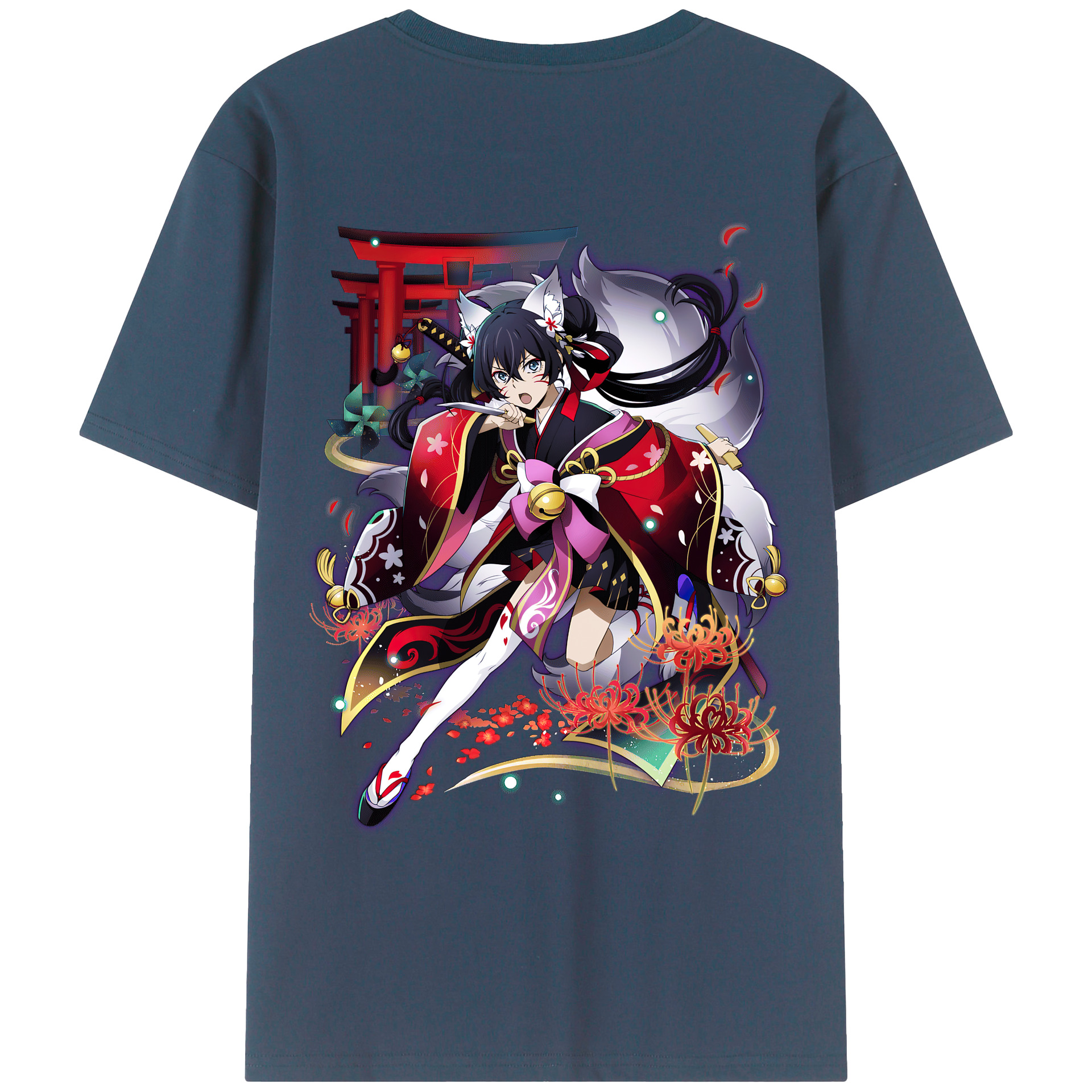 （画像用） 文豪ストレイドッグス Bungo Stray Dogs 綿100％ メンズ半袖Tシャツ（バックプリント） 通気性