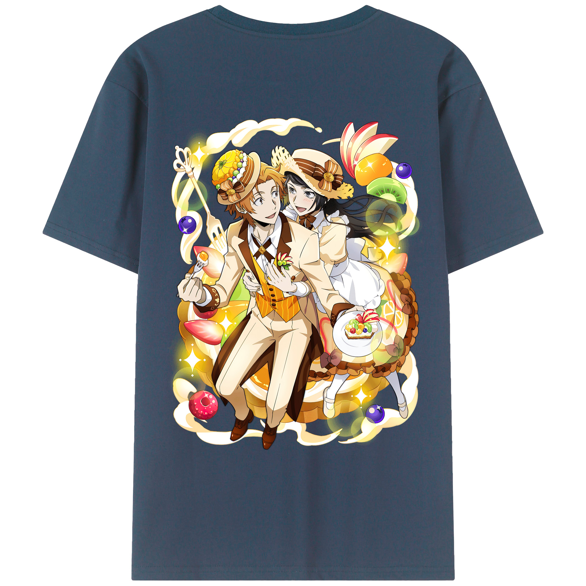 （画像用） 文豪ストレイドッグス Bungo Stray Dogs 綿100％ メンズ半袖Tシャツ（バックプリント） 通気性