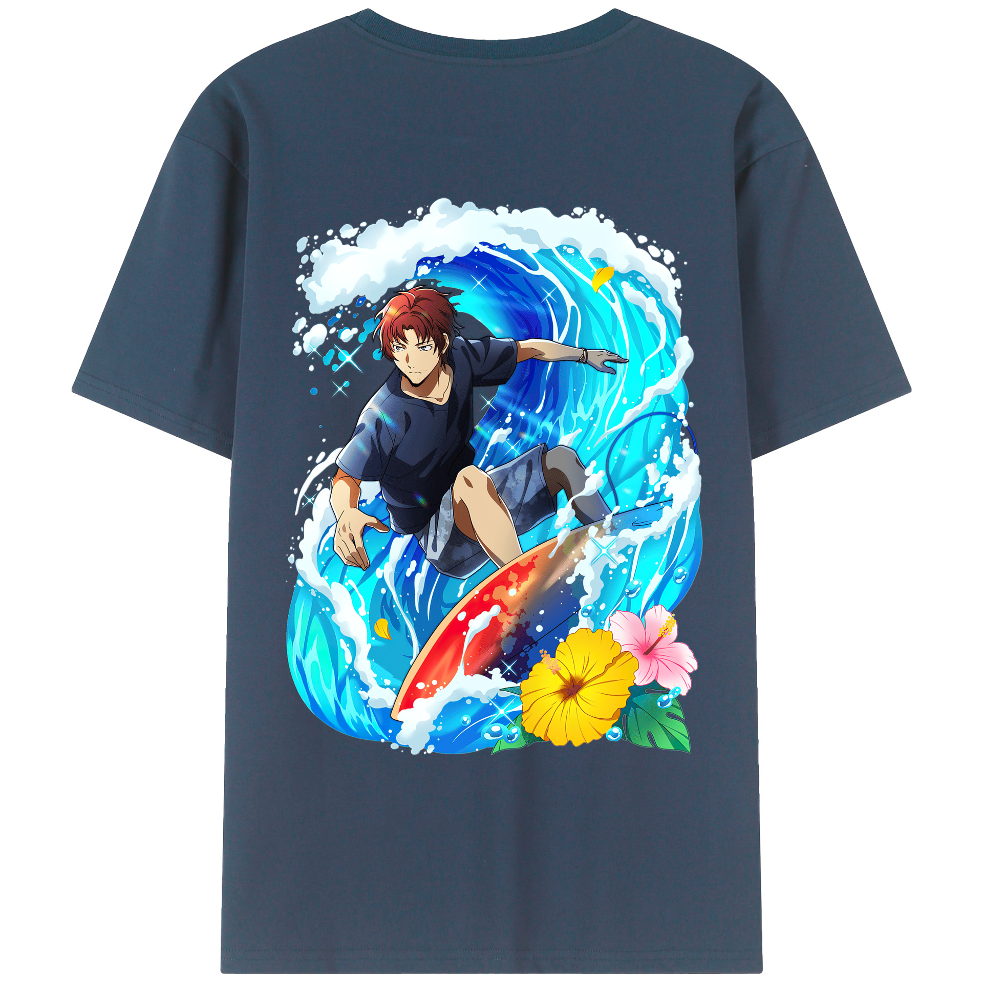 （画像用） 文豪ストレイドッグス Bungo Stray Dogs 綿100％ メンズ半袖Tシャツ（バックプリント） 通気性
