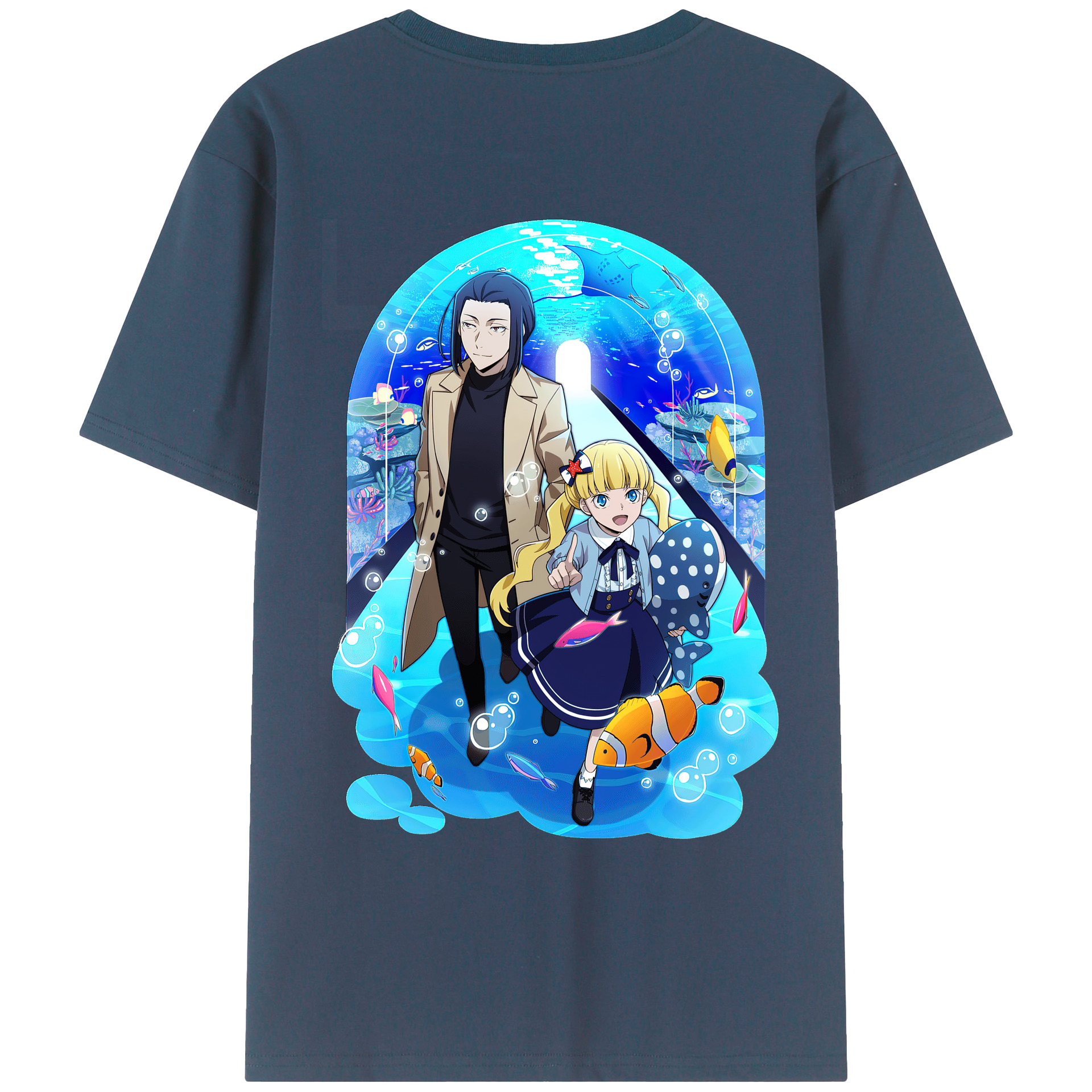 （画像用） 文豪ストレイドッグス Bungo Stray Dogs 綿100％ メンズ半袖Tシャツ（バックプリント） 通気性