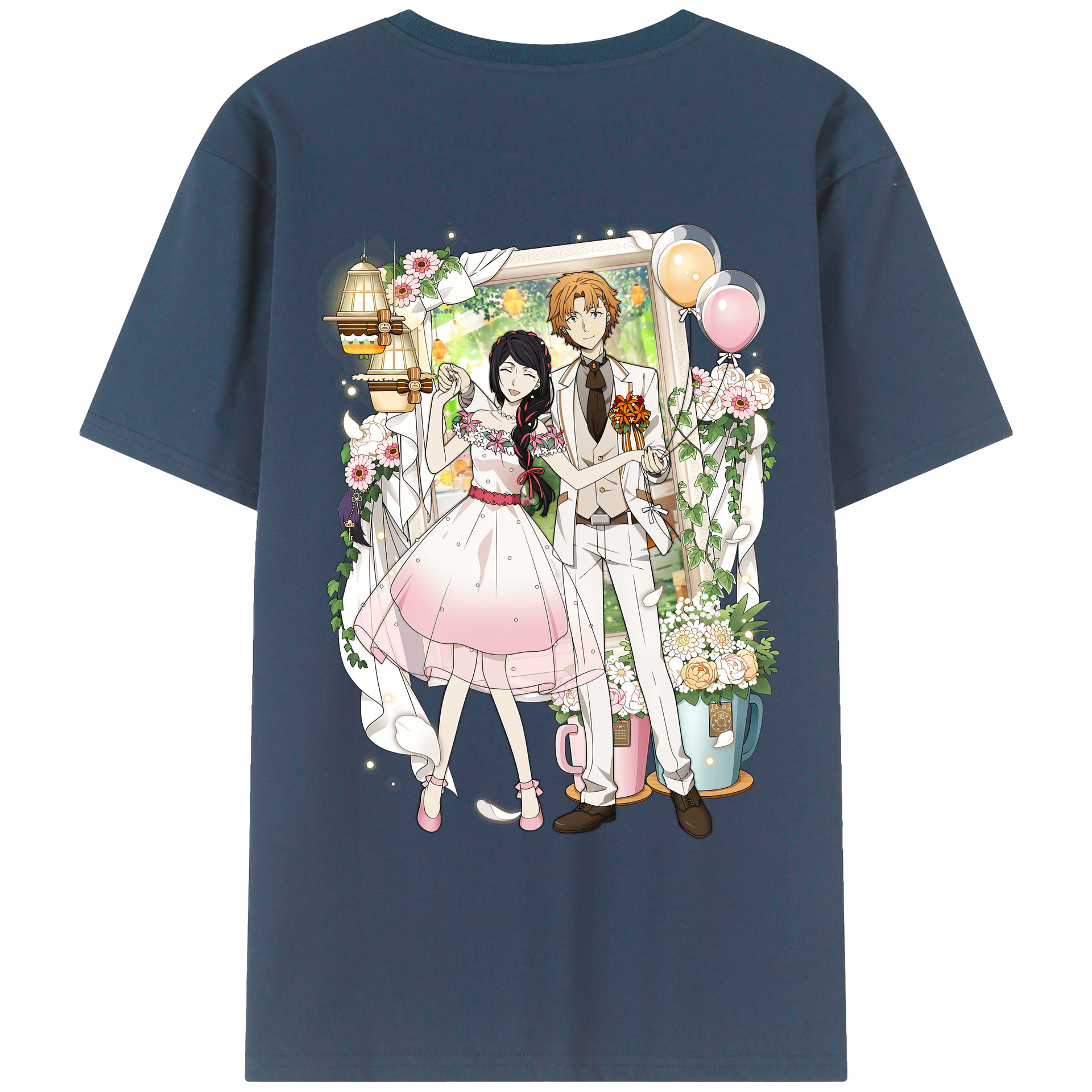 （画像用） 文豪ストレイドッグス Bungo Stray Dogs 綿100％ メンズ半袖Tシャツ（バックプリント） 通気性