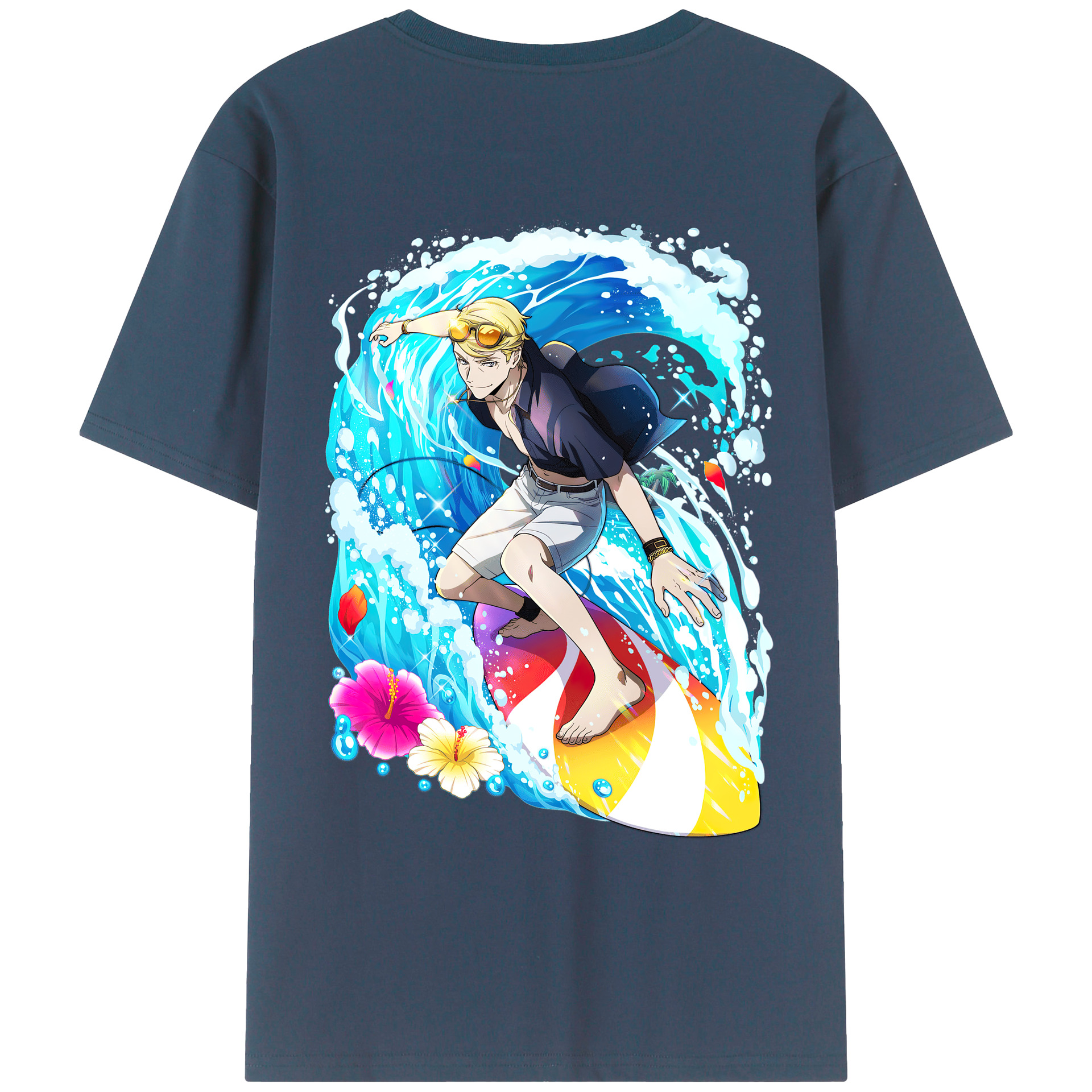 （画像用） 文豪ストレイドッグス Bungo Stray Dogs 綿100％ メンズ半袖Tシャツ（バックプリント） 通気性