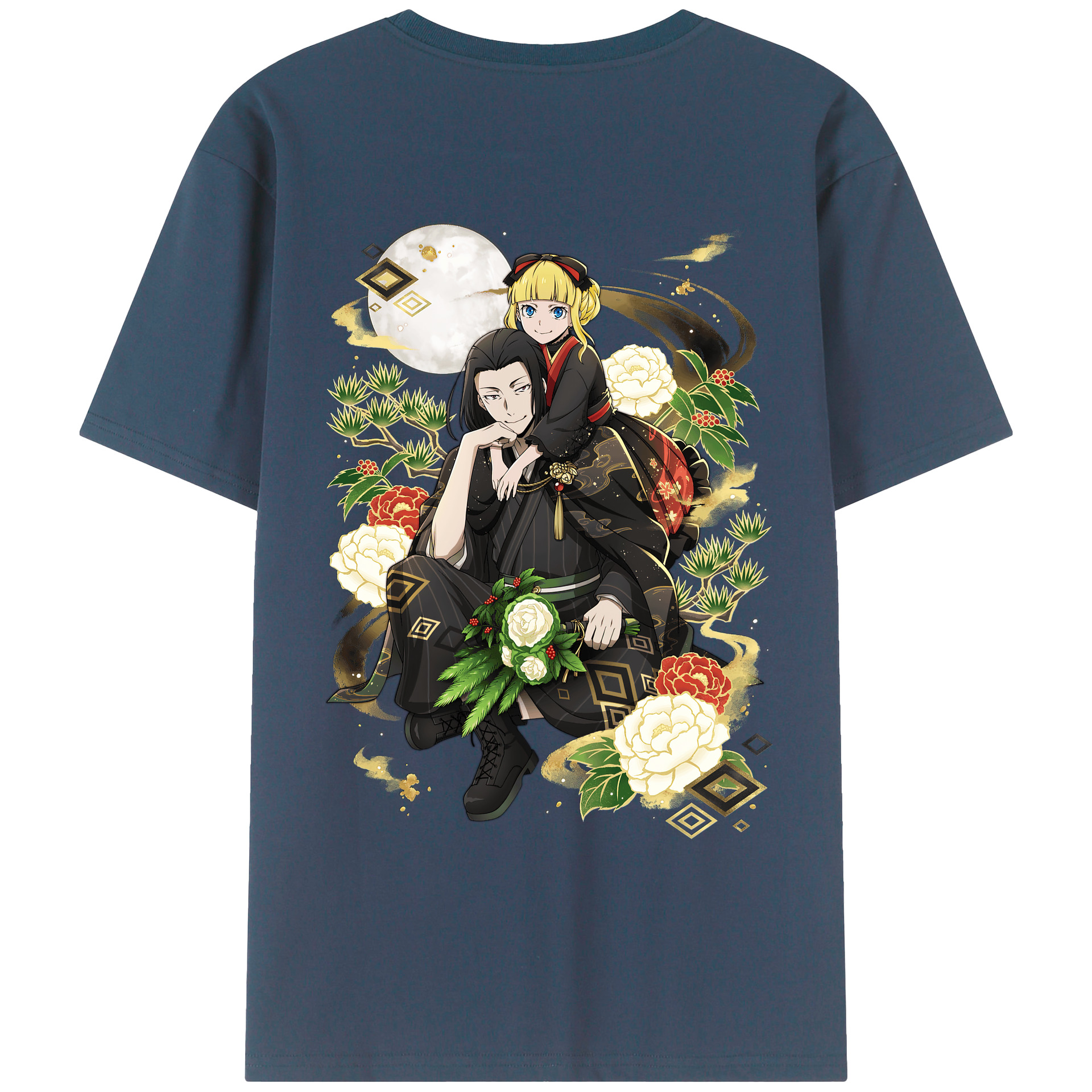 （画像用） 文豪ストレイドッグス Bungo Stray Dogs 綿100％ メンズ半袖Tシャツ（バックプリント） 通気性