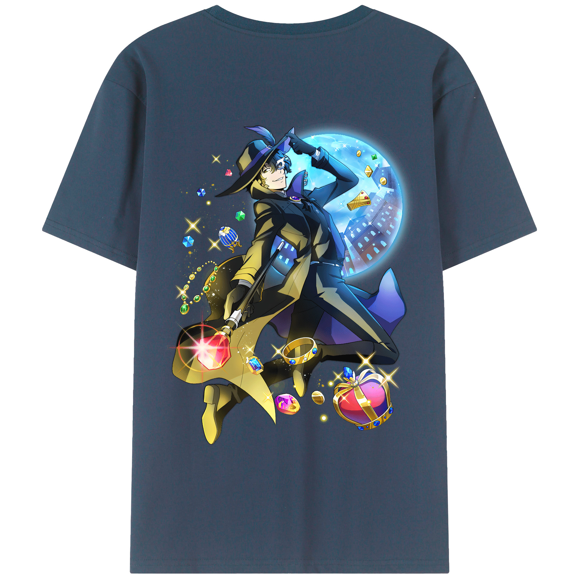 （画像用） 文豪ストレイドッグス Bungo Stray Dogs 綿100％ メンズ半袖Tシャツ（バックプリント） 通気性