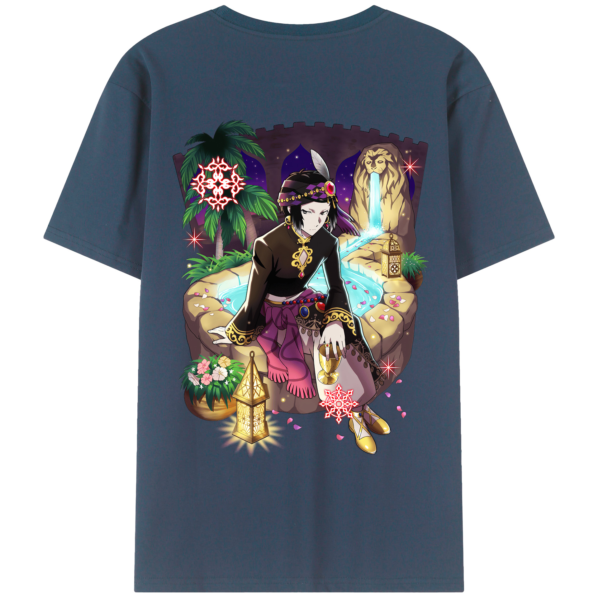 （画像用） 文豪ストレイドッグス Bungo Stray Dogs 綿100％ メンズ半袖Tシャツ（バックプリント） 通気性