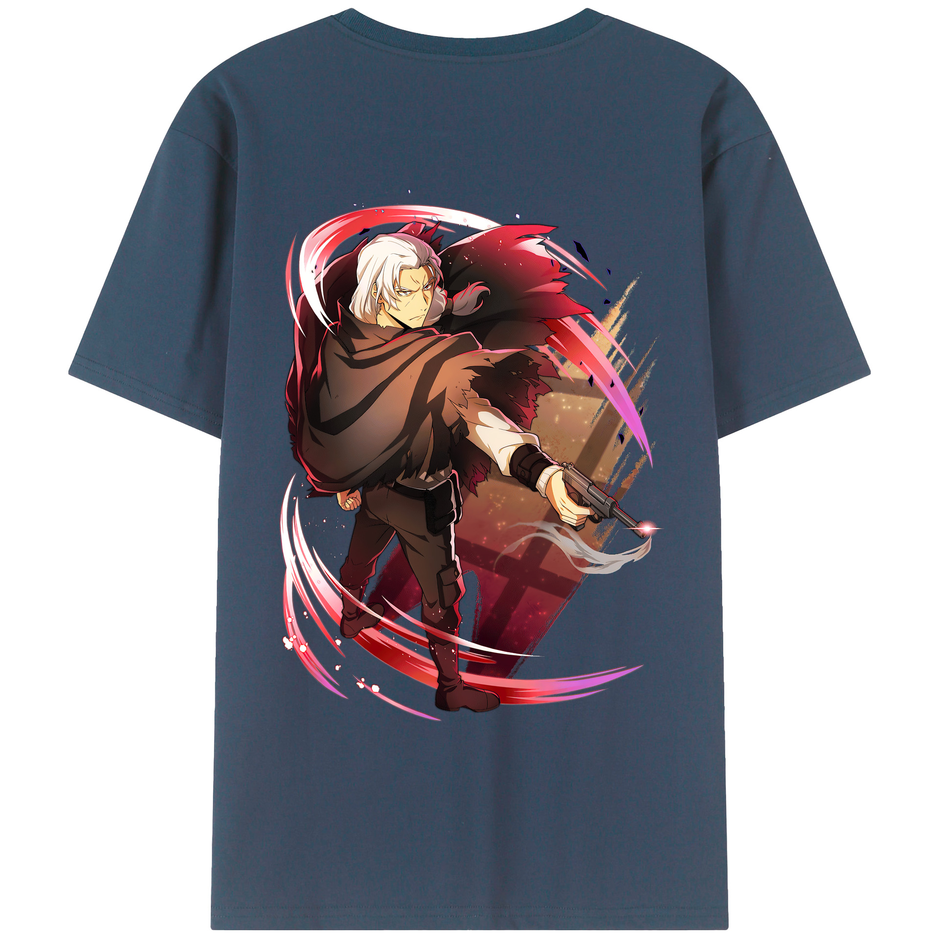 （画像用） 文豪ストレイドッグス Bungo Stray Dogs 綿100％ メンズ半袖Tシャツ（バックプリント） 通気性