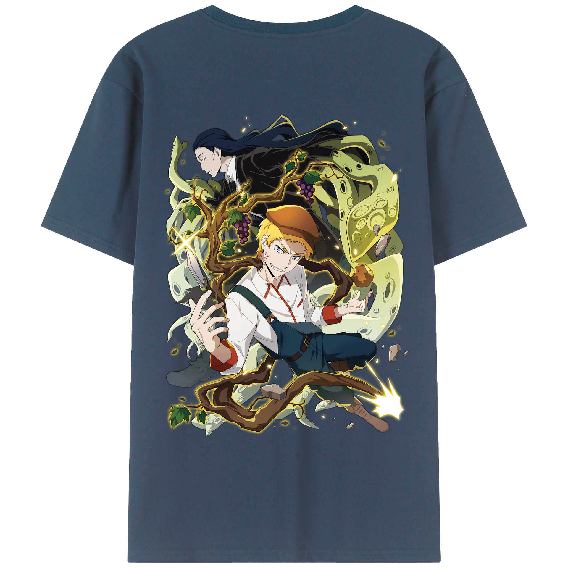 （画像用） 文豪ストレイドッグス Bungo Stray Dogs 綿100％ メンズ半袖Tシャツ（バックプリント） 通気性