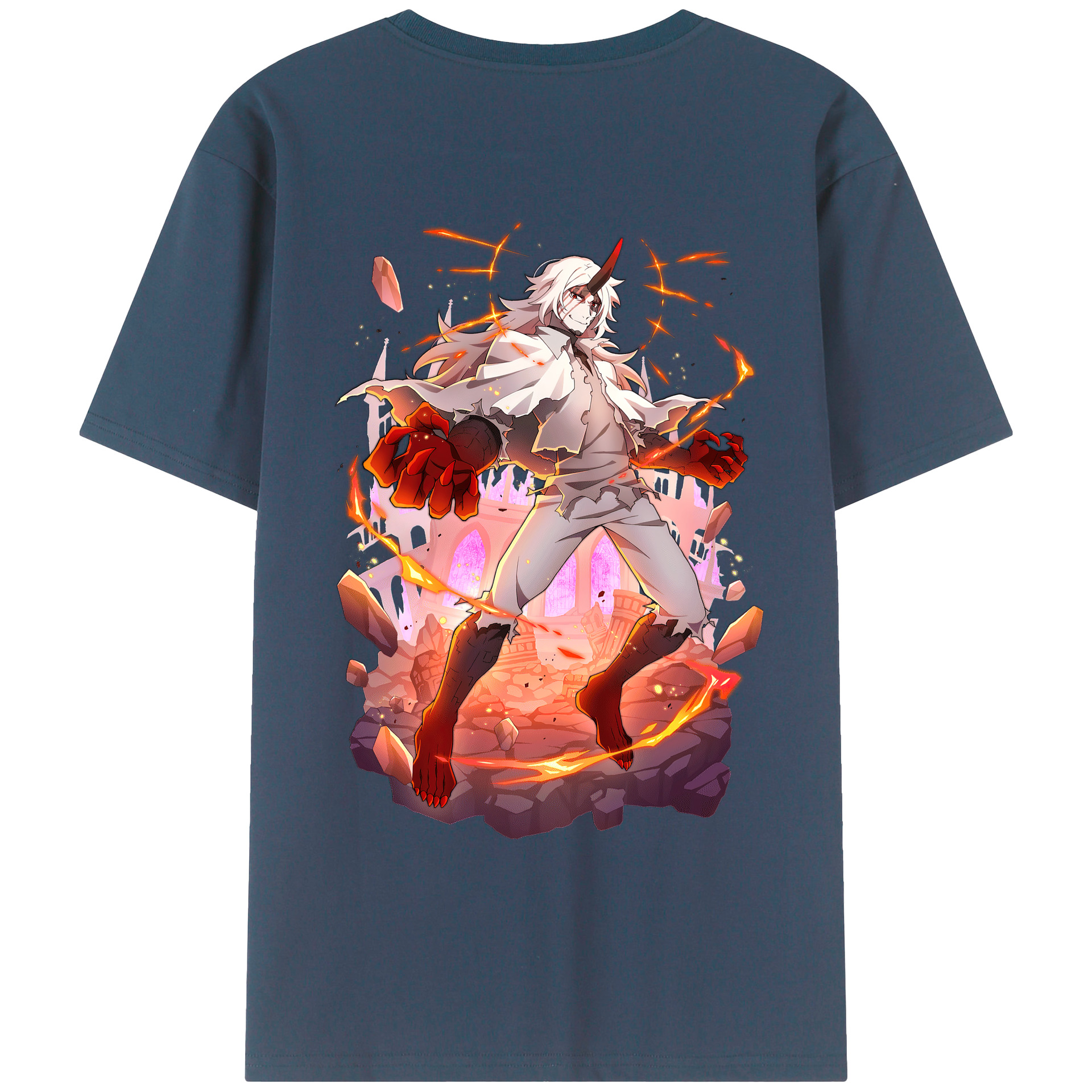 （画像用） 文豪ストレイドッグス Bungo Stray Dogs 綿100％ メンズ半袖Tシャツ（バックプリント） 通気性