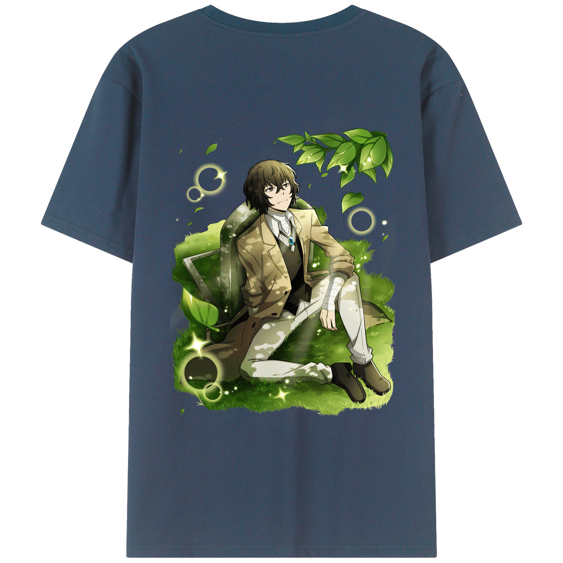 （画像用） 文豪ストレイドッグス Bungo Stray Dogs 綿100％ メンズ半袖Tシャツ（バックプリント） 通気性