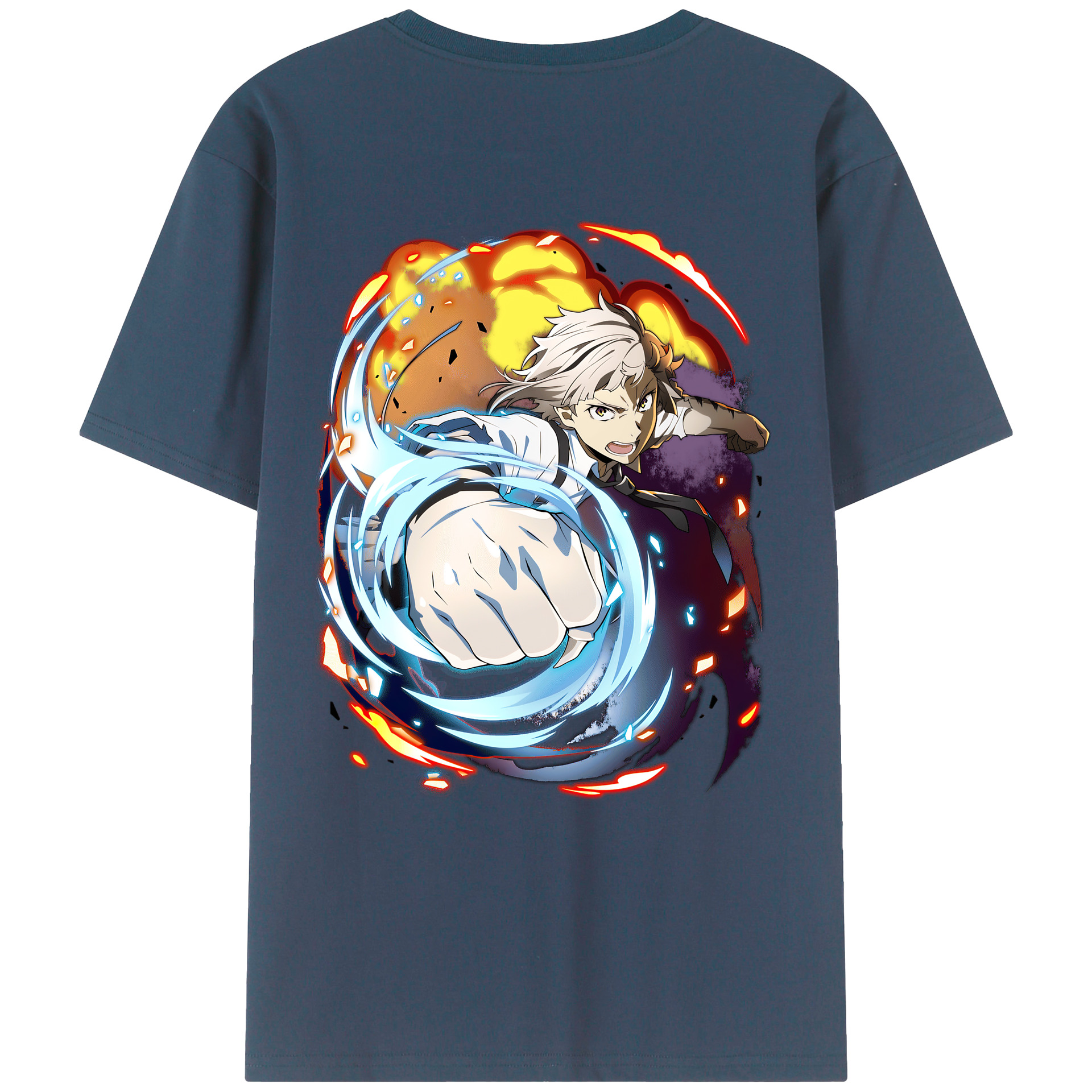 （画像用） 文豪ストレイドッグス Bungo Stray Dogs 綿100％ メンズ半袖Tシャツ（バックプリント） 通気性