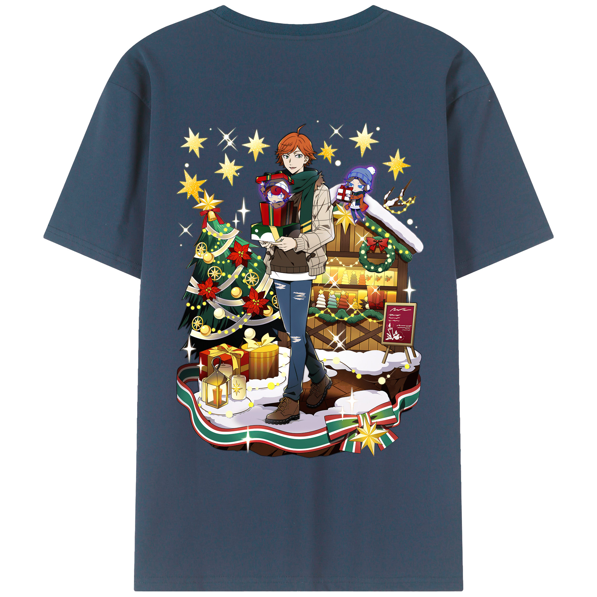 （画像用） 文豪ストレイドッグス Bungo Stray Dogs 綿100％ メンズ半袖Tシャツ（バックプリント） 通気性