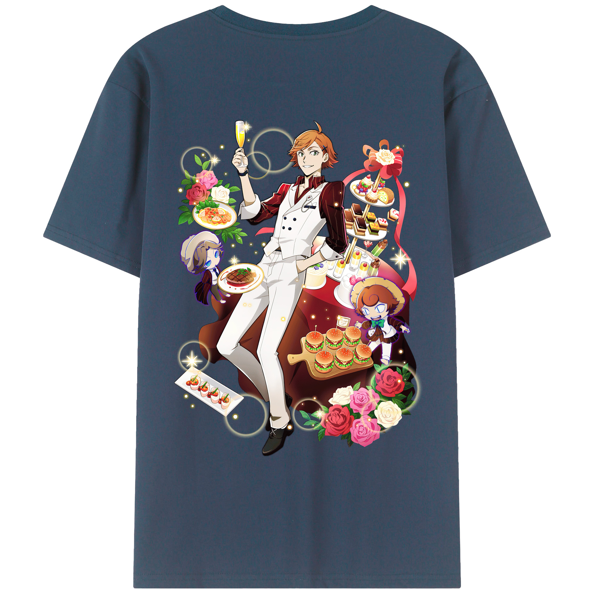 （画像用） 文豪ストレイドッグス Bungo Stray Dogs 綿100％ メンズ半袖Tシャツ（バックプリント） 通気性