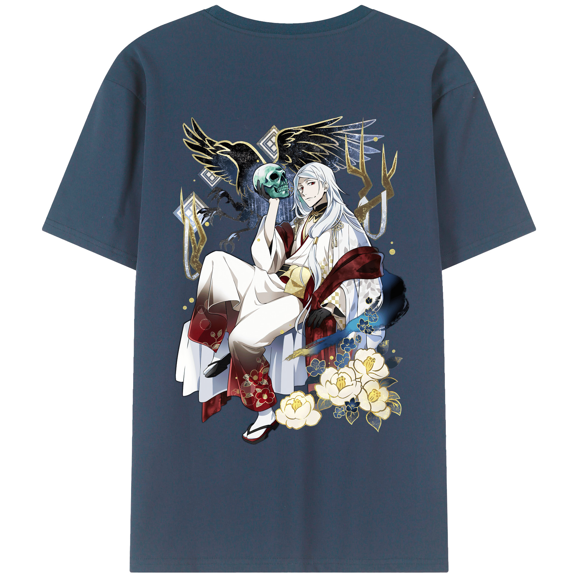 （画像用） 文豪ストレイドッグス Bungo Stray Dogs 綿100％ メンズ半袖Tシャツ（バックプリント） 通気性