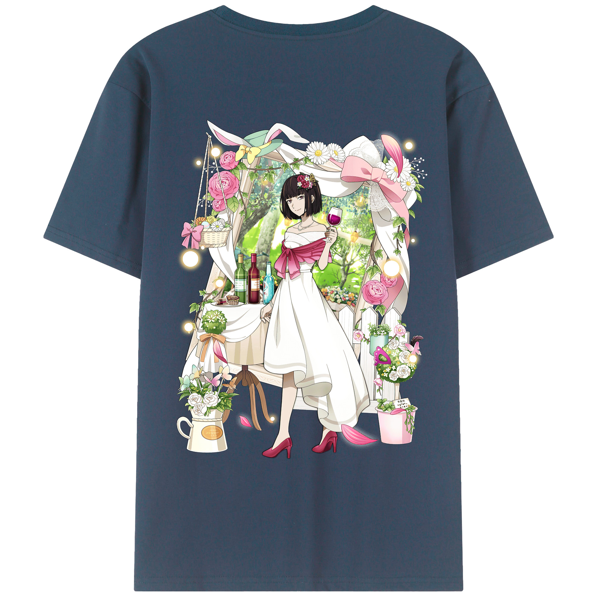 （画像用） 文豪ストレイドッグス Bungo Stray Dogs 綿100％ メンズ半袖Tシャツ（バックプリント） 通気性