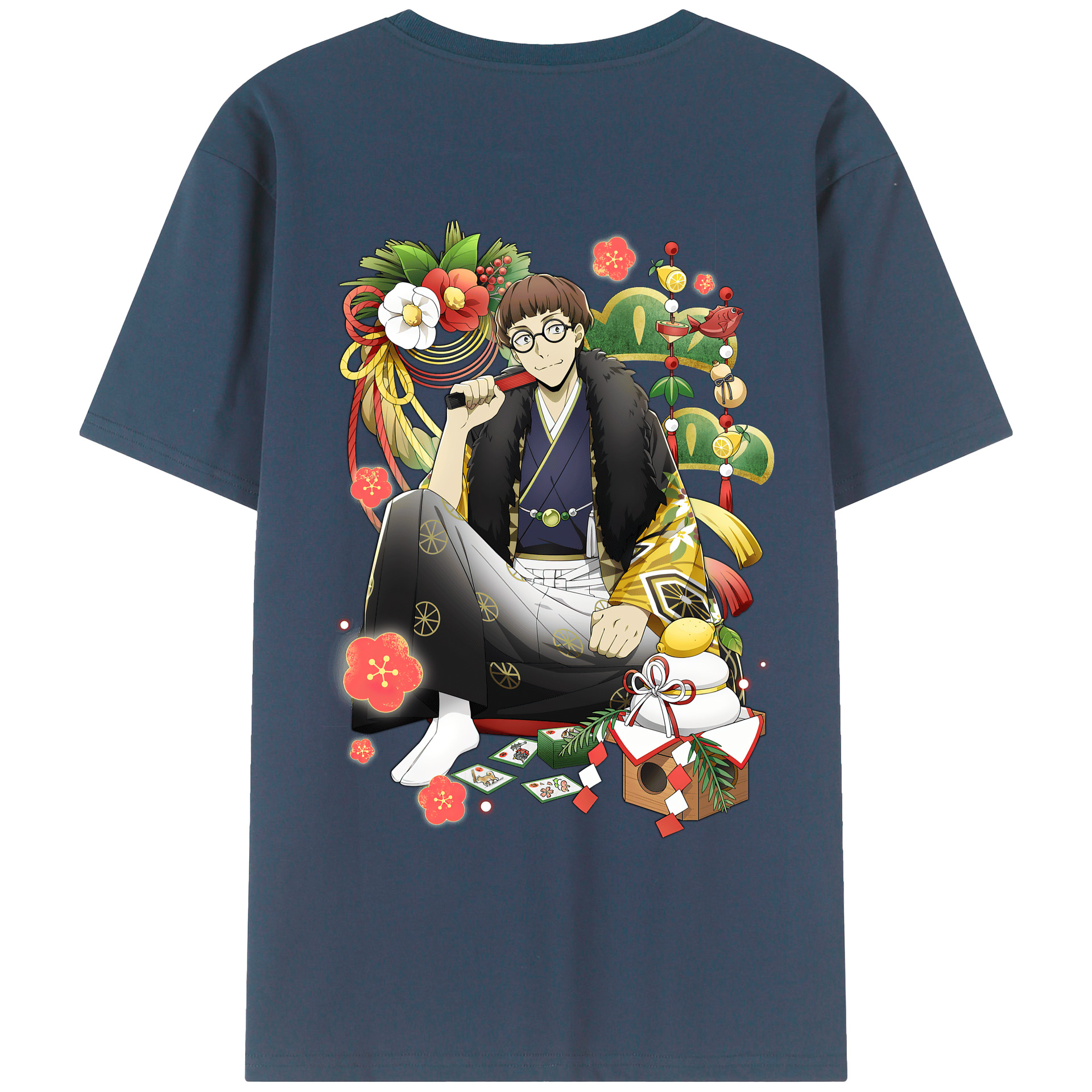 （画像用） 文豪ストレイドッグス Bungo Stray Dogs 綿100％ メンズ半袖Tシャツ（バックプリント） 通気性
