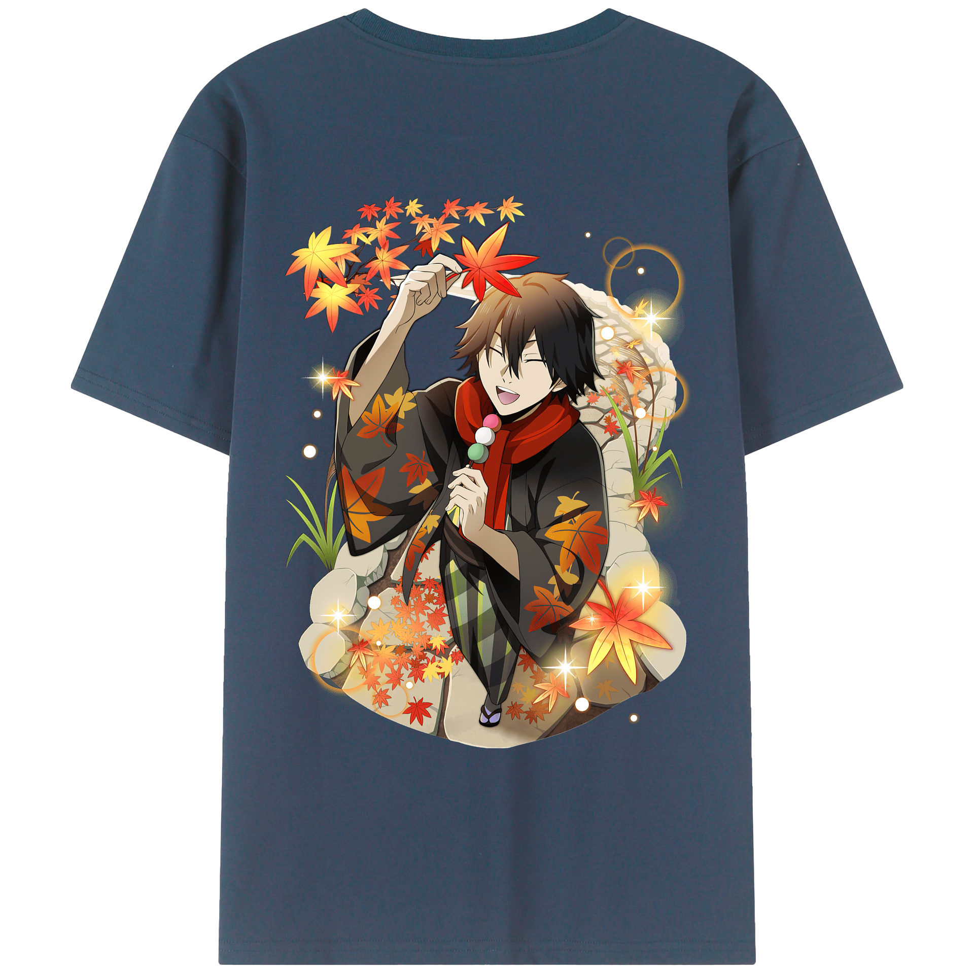 （画像用） 文豪ストレイドッグス Bungo Stray Dogs 綿100％ メンズ半袖Tシャツ（バックプリント） 通気性