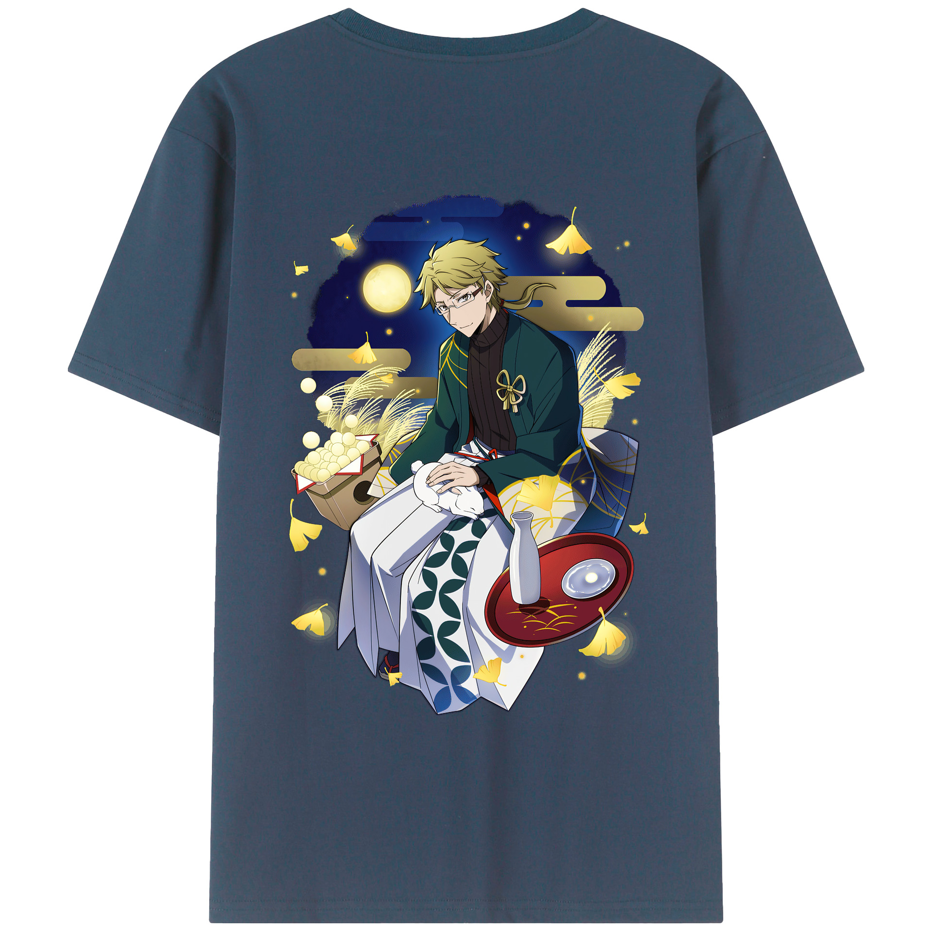 （画像用） 文豪ストレイドッグス Bungo Stray Dogs 綿100％ メンズ半袖Tシャツ（バックプリント） 通気性
