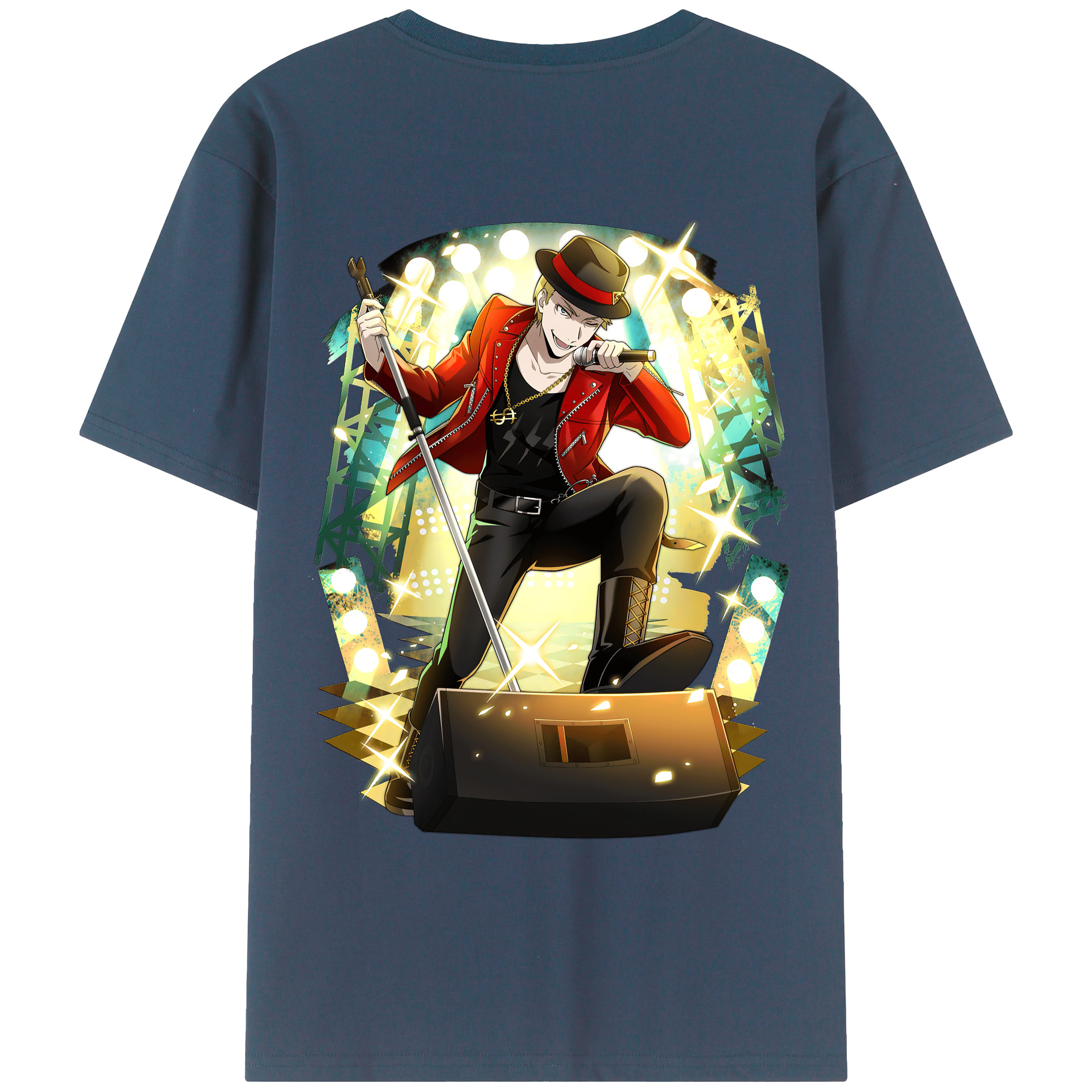 （画像用） 文豪ストレイドッグス Bungo Stray Dogs 綿100％ メンズ半袖Tシャツ（バックプリント） 通気性