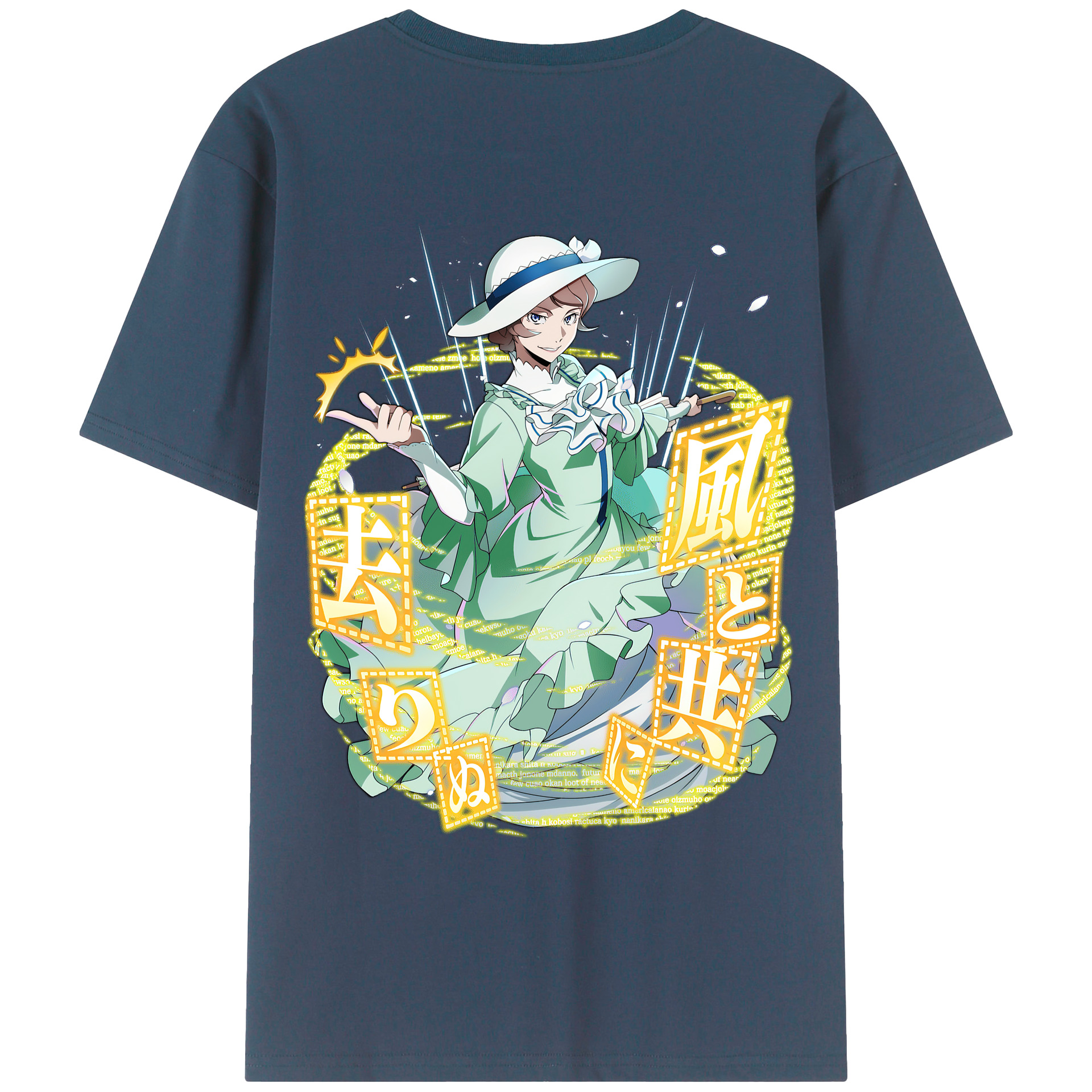 （画像用） 文豪ストレイドッグス Bungo Stray Dogs 綿100％ メンズ半袖Tシャツ（バックプリント） 通気性