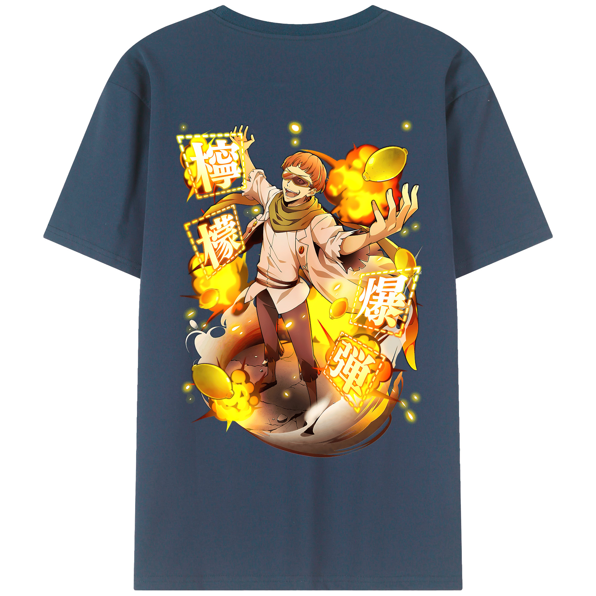 （画像用） 文豪ストレイドッグス Bungo Stray Dogs 綿100％ メンズ半袖Tシャツ（バックプリント） 通気性
