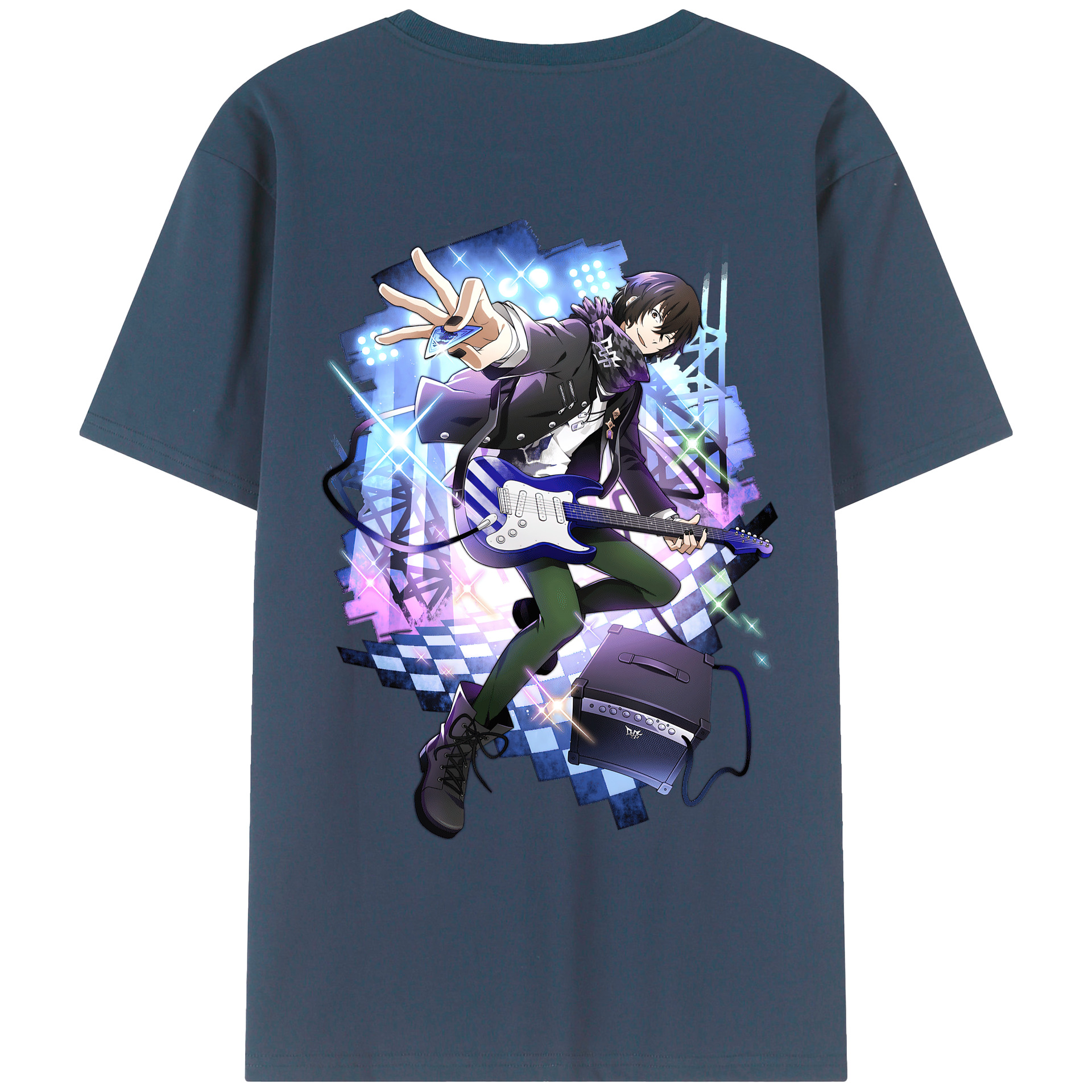 （画像用） 文豪ストレイドッグス Bungo Stray Dogs 綿100％ メンズ半袖Tシャツ（バックプリント） 通気性