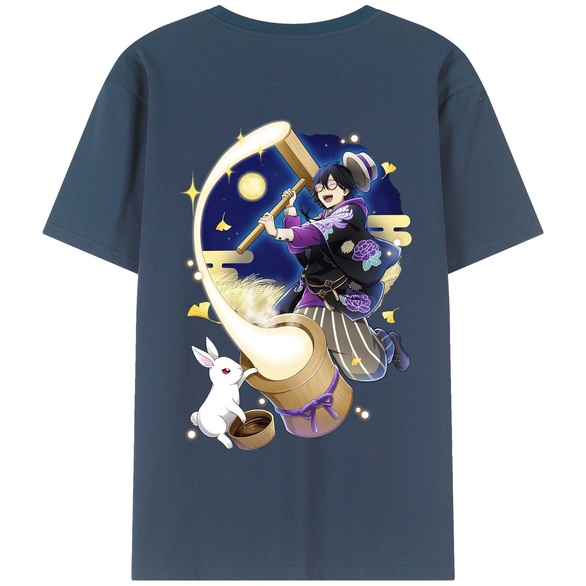 （画像用） 文豪ストレイドッグス Bungo Stray Dogs 綿100％ メンズ半袖Tシャツ（バックプリント） 通気性