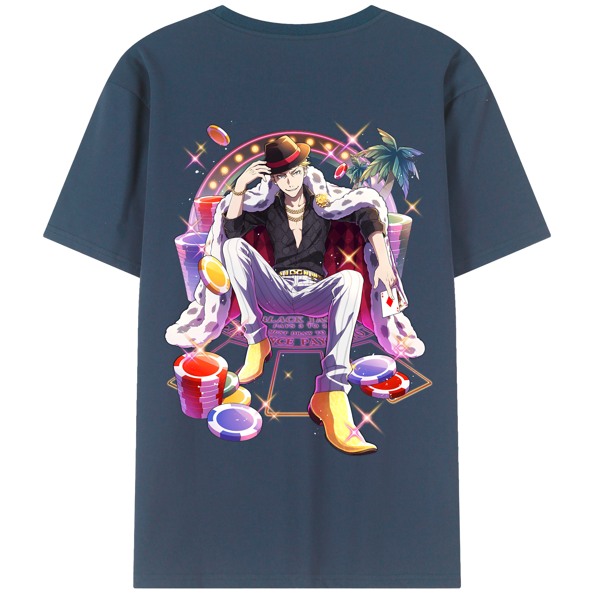 （画像用） 文豪ストレイドッグス Bungo Stray Dogs 綿100％ メンズ半袖Tシャツ（バックプリント） 通気性