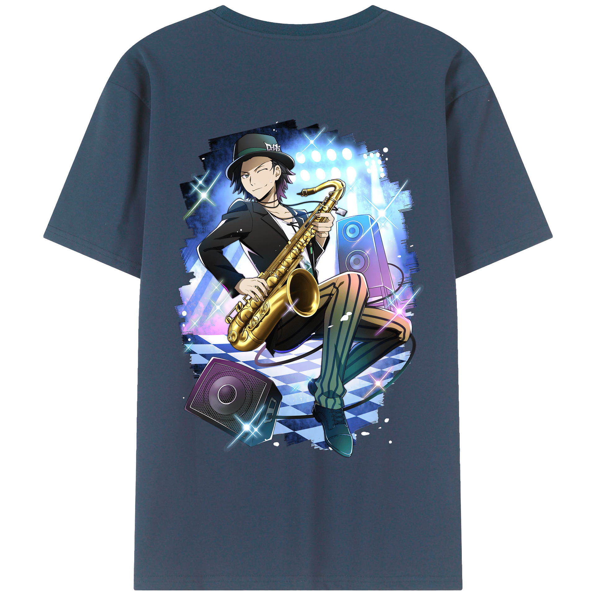（画像用） 文豪ストレイドッグス Bungo Stray Dogs 綿100％ メンズ半袖Tシャツ（バックプリント） 通気性