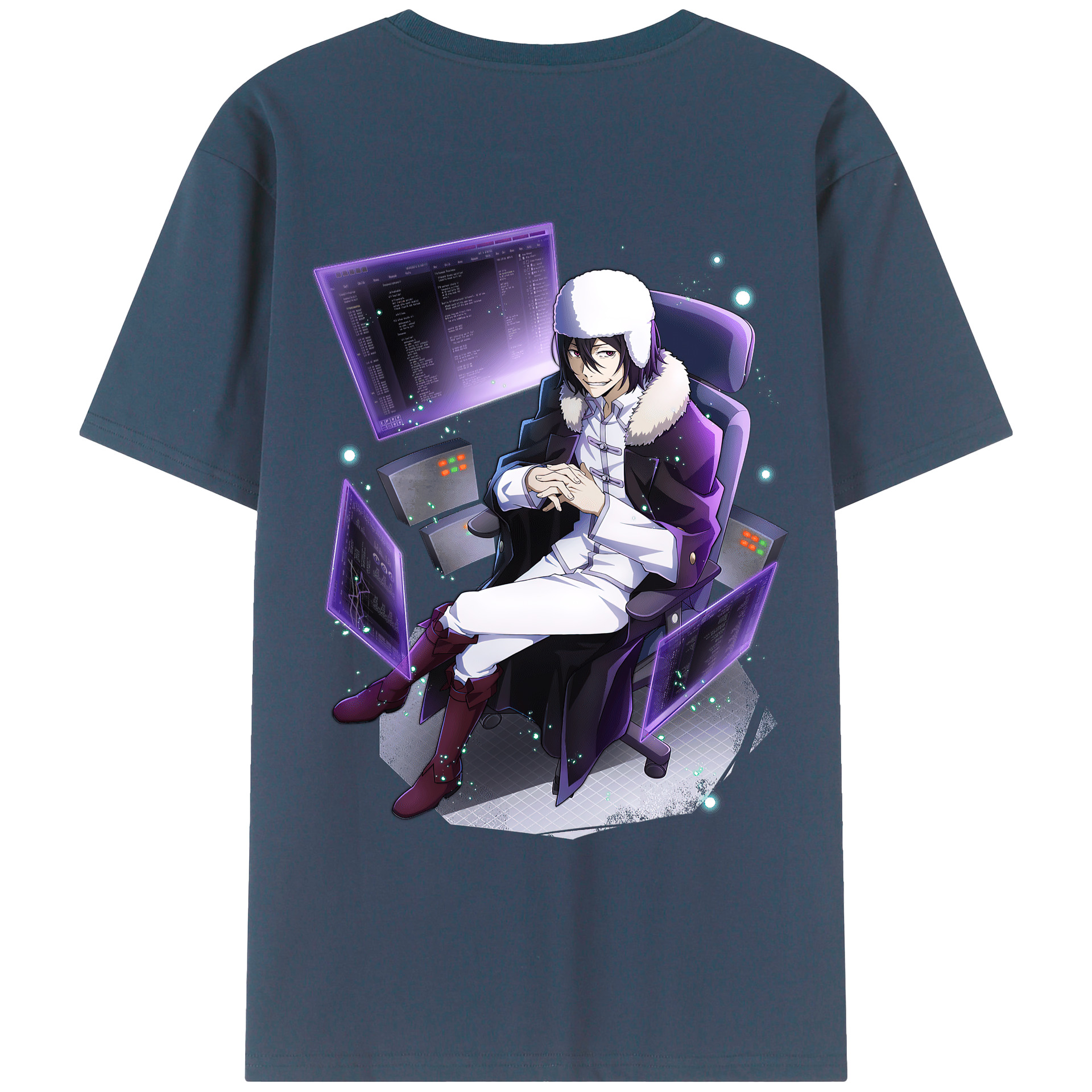 （画像用） 文豪ストレイドッグス Bungo Stray Dogs 綿100％ メンズ半袖Tシャツ（バックプリント） 通気性