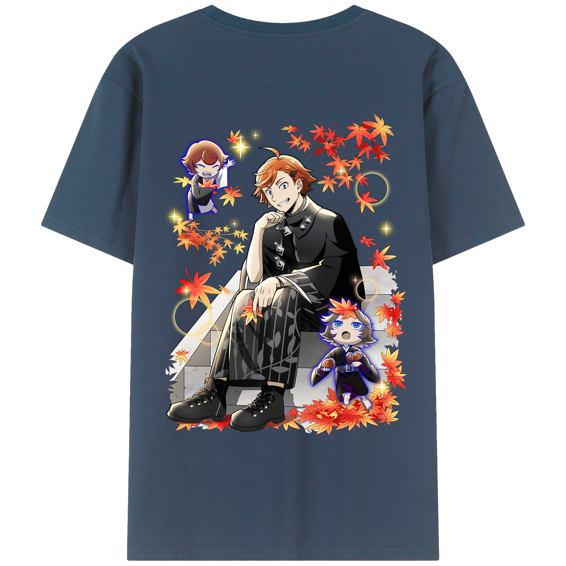 （画像用） 文豪ストレイドッグス Bungo Stray Dogs 綿100％ メンズ半袖Tシャツ（バックプリント） 通気性