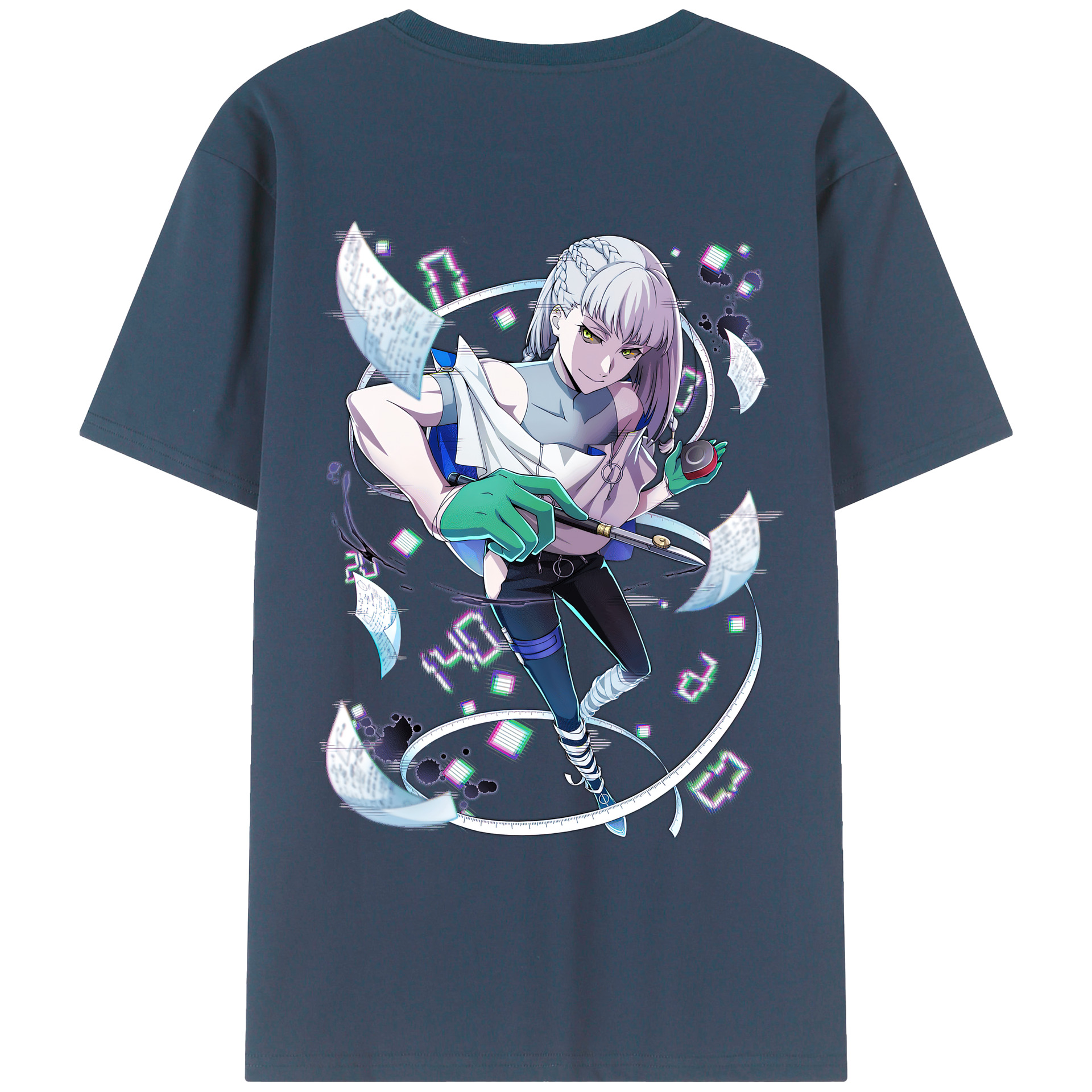 （画像用） 文豪ストレイドッグス Bungo Stray Dogs 綿100％ メンズ半袖Tシャツ（バックプリント） 通気性