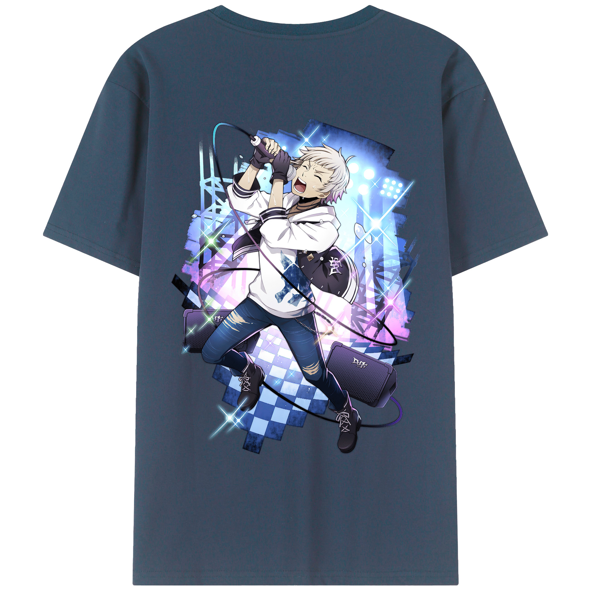（画像用） 文豪ストレイドッグス Bungo Stray Dogs 綿100％ メンズ半袖Tシャツ（バックプリント） 通気性