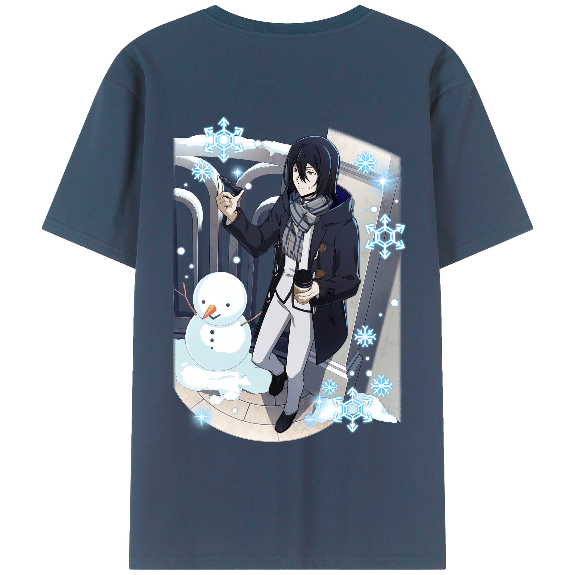 （画像用） 文豪ストレイドッグス Bungo Stray Dogs 綿100％ メンズ半袖Tシャツ（バックプリント） 通気性