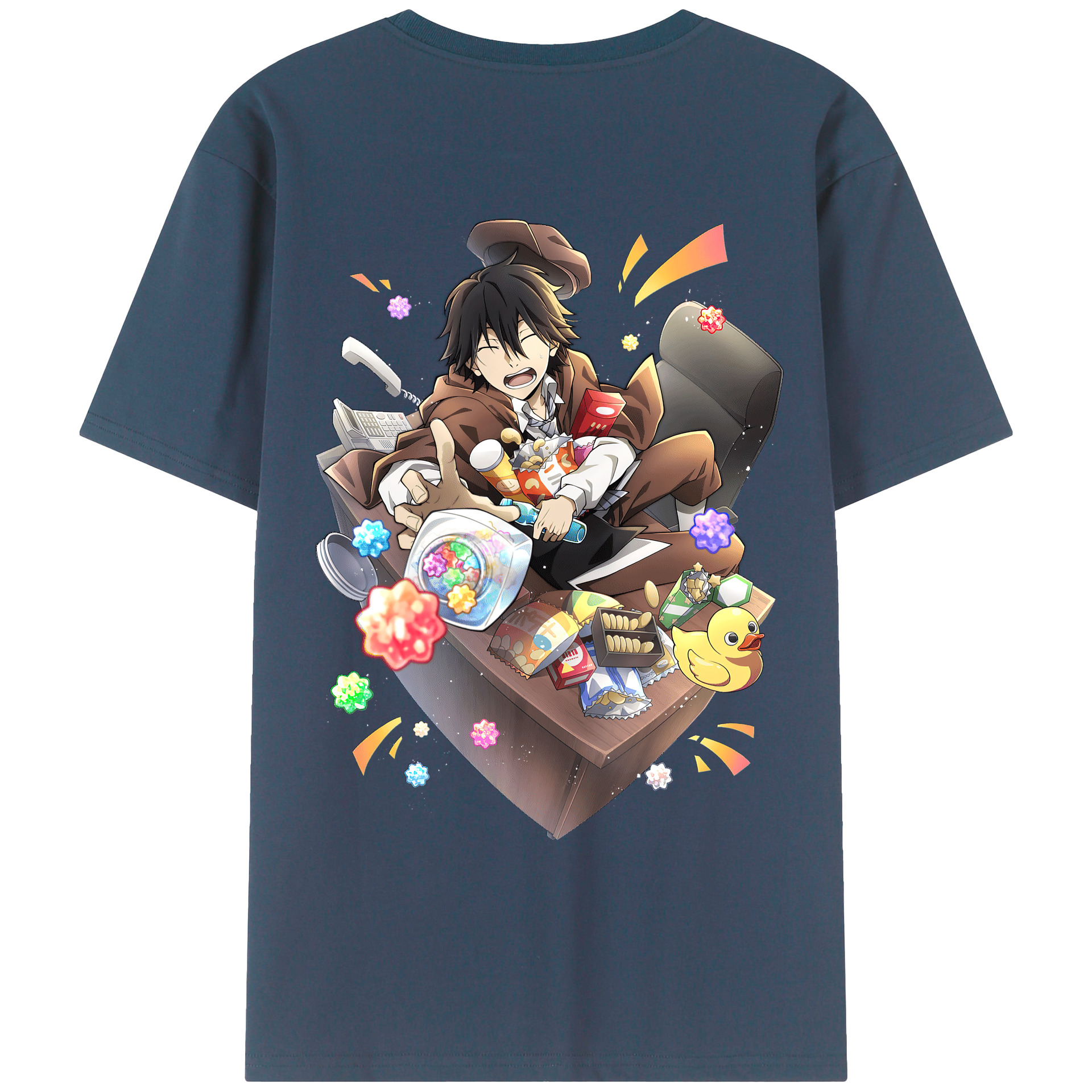 （画像用） 文豪ストレイドッグス Bungo Stray Dogs 綿100％ メンズ半袖Tシャツ（バックプリント） 通気性