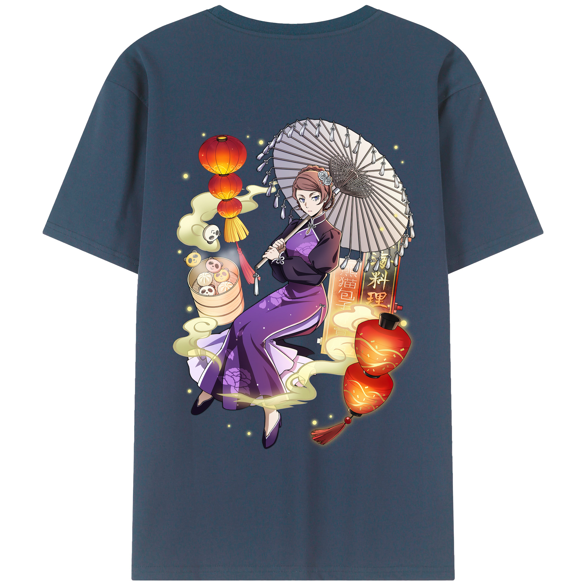 （画像用） 文豪ストレイドッグス Bungo Stray Dogs 綿100％ メンズ半袖Tシャツ（バックプリント） 通気性