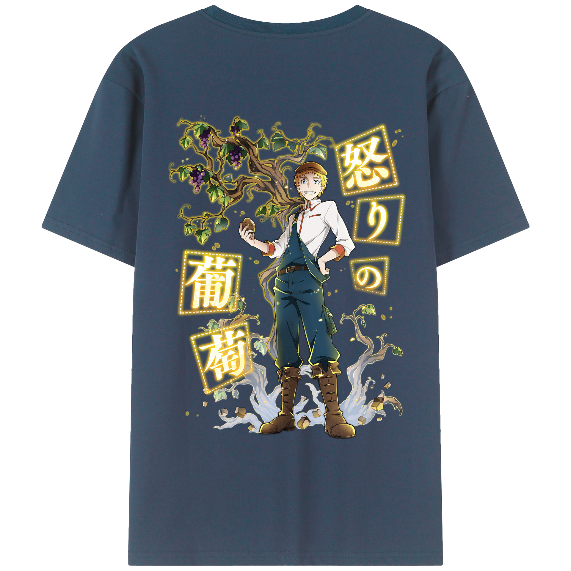 （画像用） 文豪ストレイドッグス Bungo Stray Dogs 綿100％ メンズ半袖Tシャツ（バックプリント） 通気性