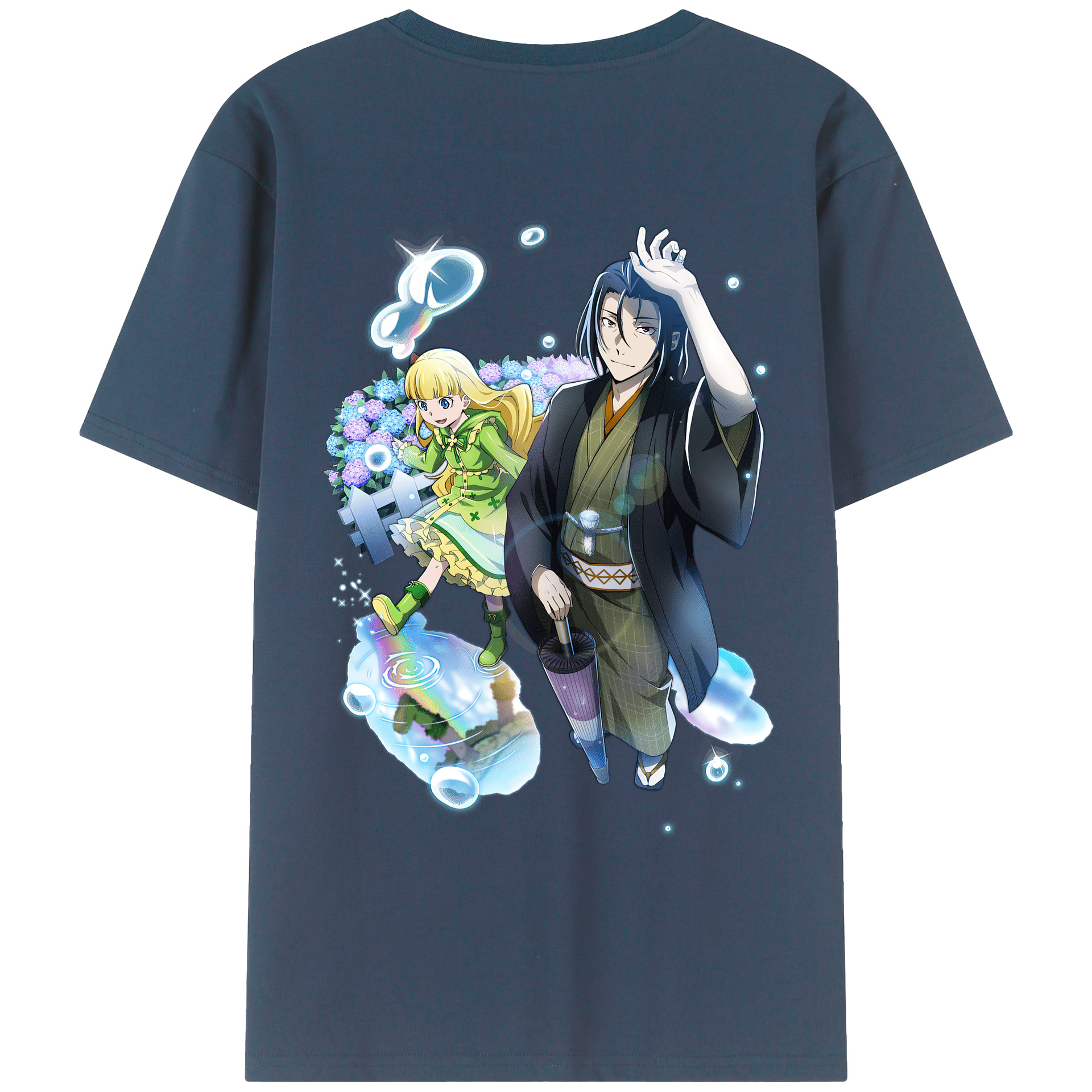（画像用） 文豪ストレイドッグス Bungo Stray Dogs 綿100％ メンズ半袖Tシャツ（バックプリント） 通気性