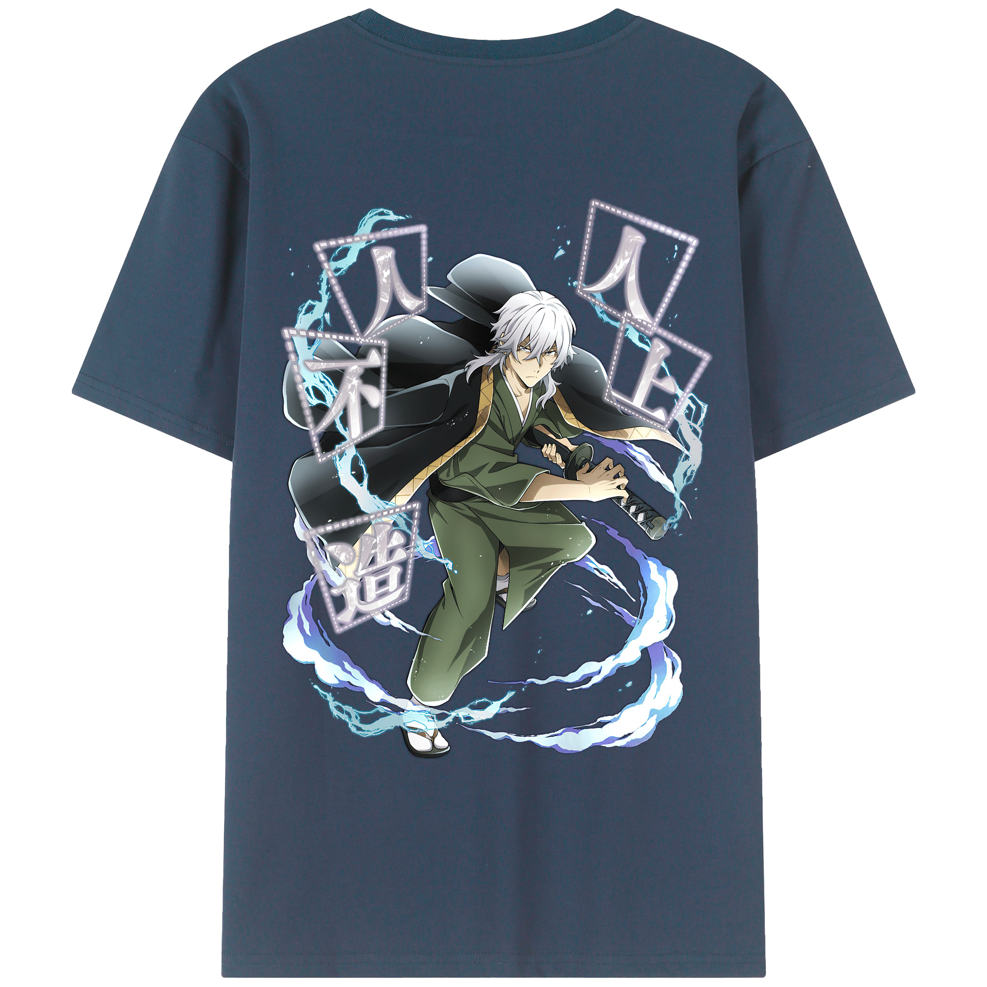 （画像用） 文豪ストレイドッグス Bungo Stray Dogs 綿100％ メンズ半袖Tシャツ（バックプリント） 通気性