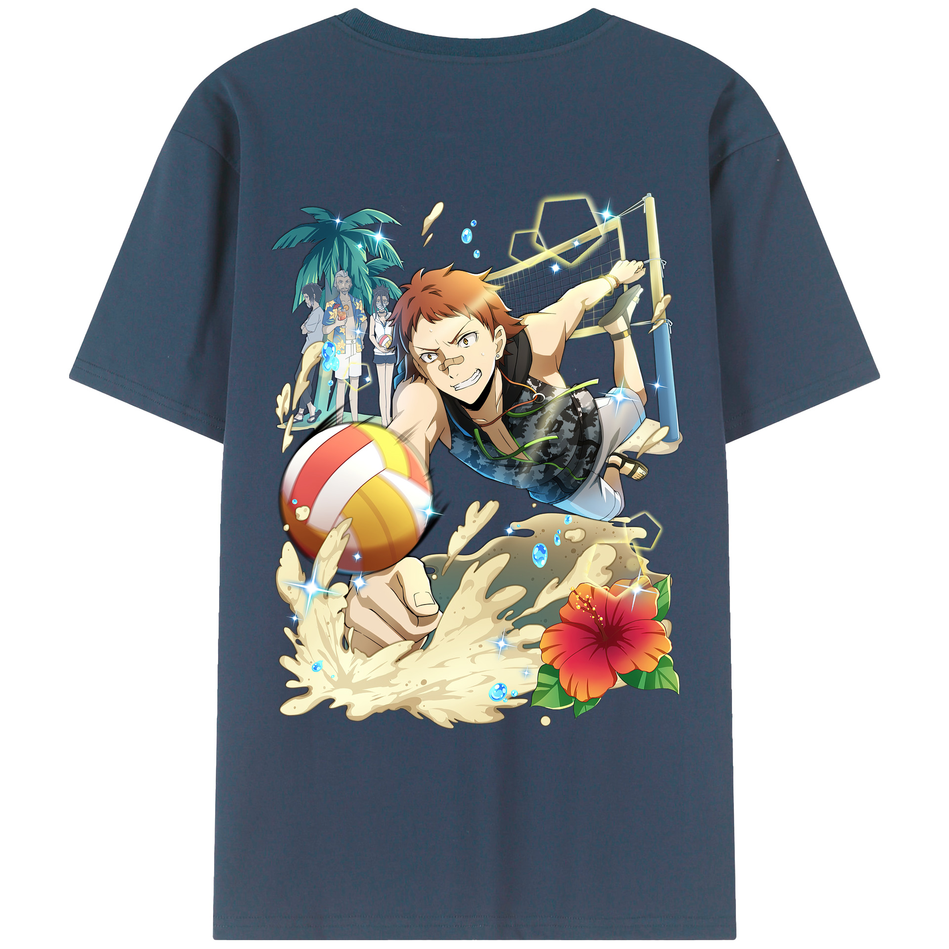 （画像用） 文豪ストレイドッグス Bungo Stray Dogs 綿100％ メンズ半袖Tシャツ（バックプリント） 通気性