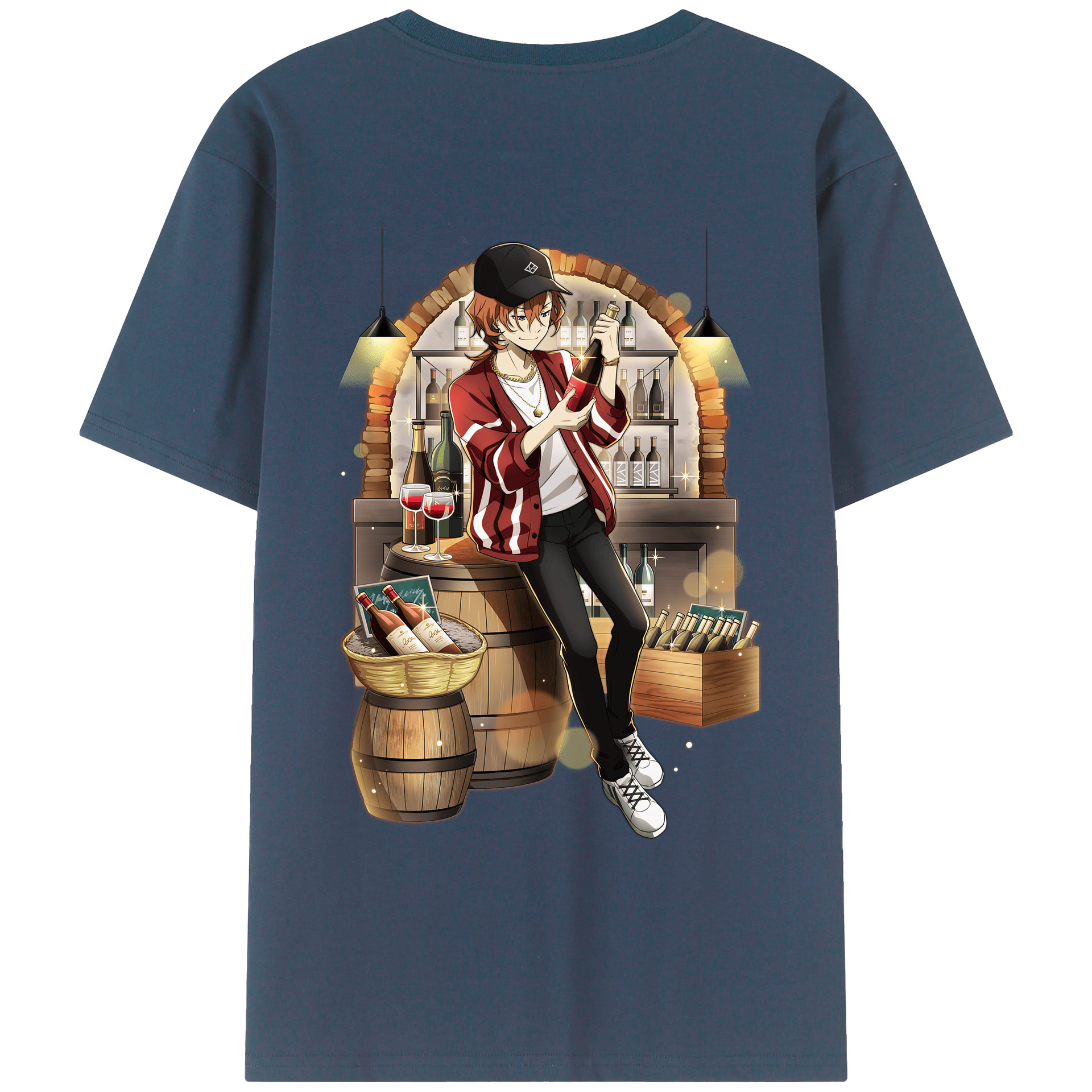 （画像用） 文豪ストレイドッグス Bungo Stray Dogs 綿100％ メンズ半袖Tシャツ（バックプリント） 通気性