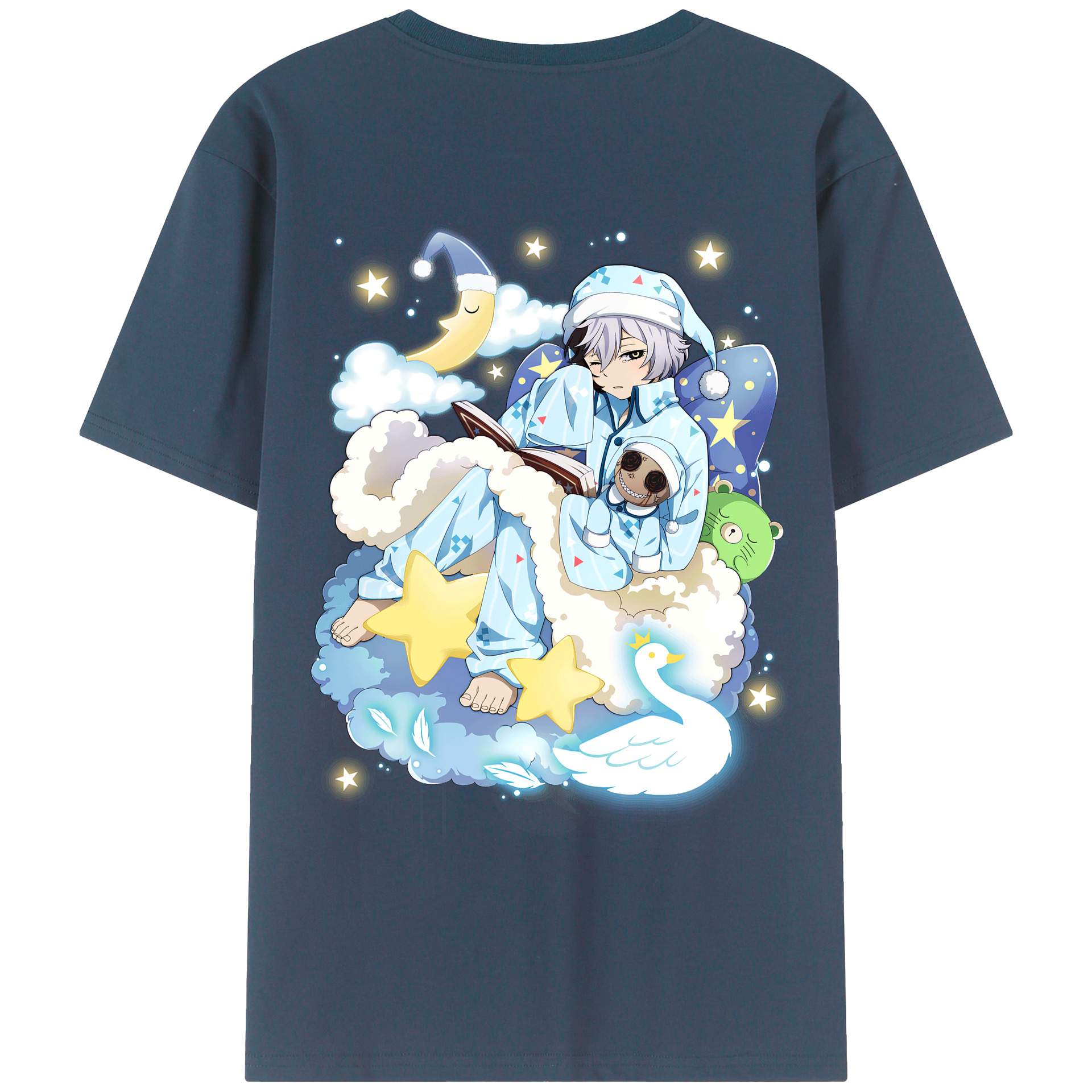 （画像用） 文豪ストレイドッグス Bungo Stray Dogs 綿100％ メンズ半袖Tシャツ（バックプリント） 通気性