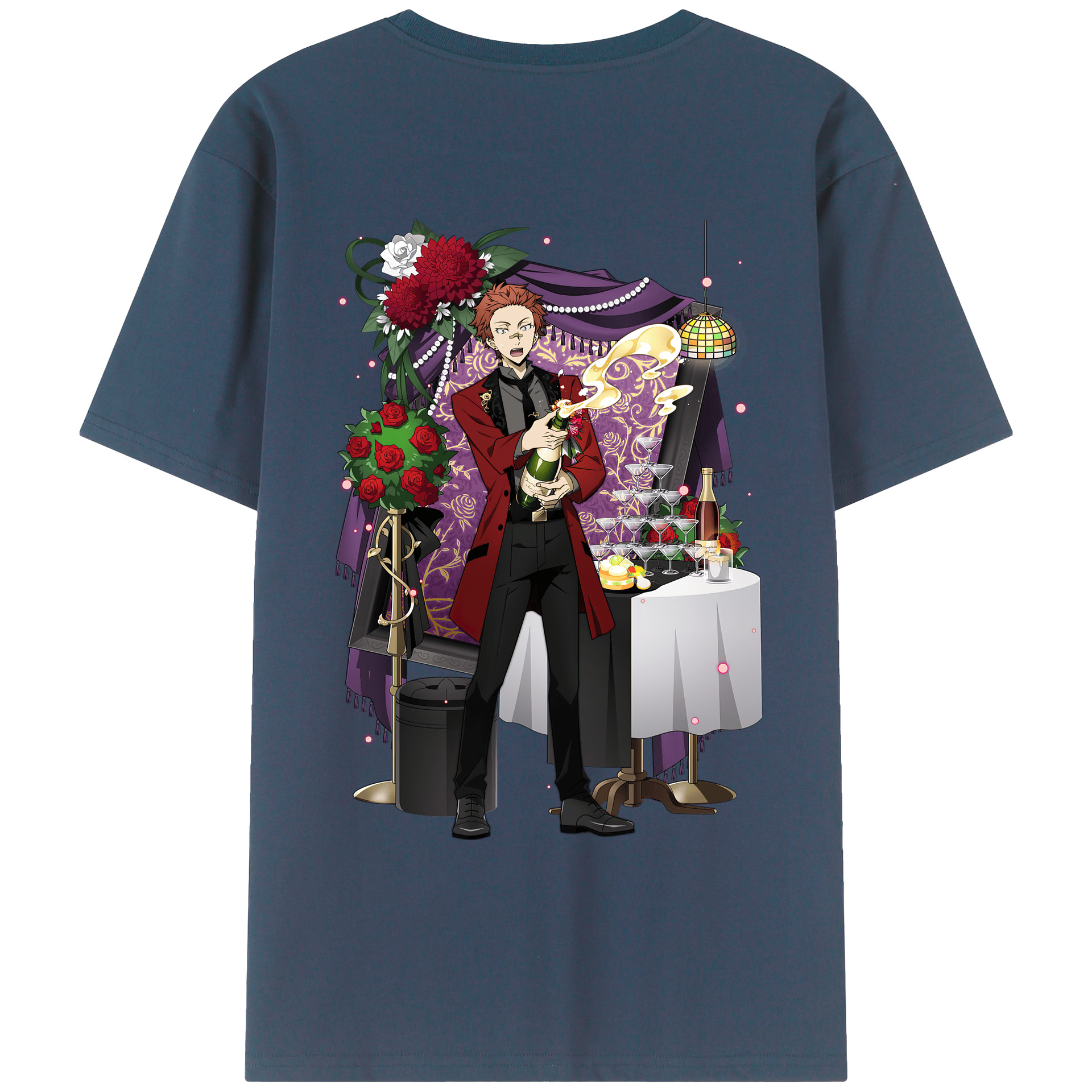 （画像用） 文豪ストレイドッグス Bungo Stray Dogs 綿100％ メンズ半袖Tシャツ（バックプリント） 通気性
