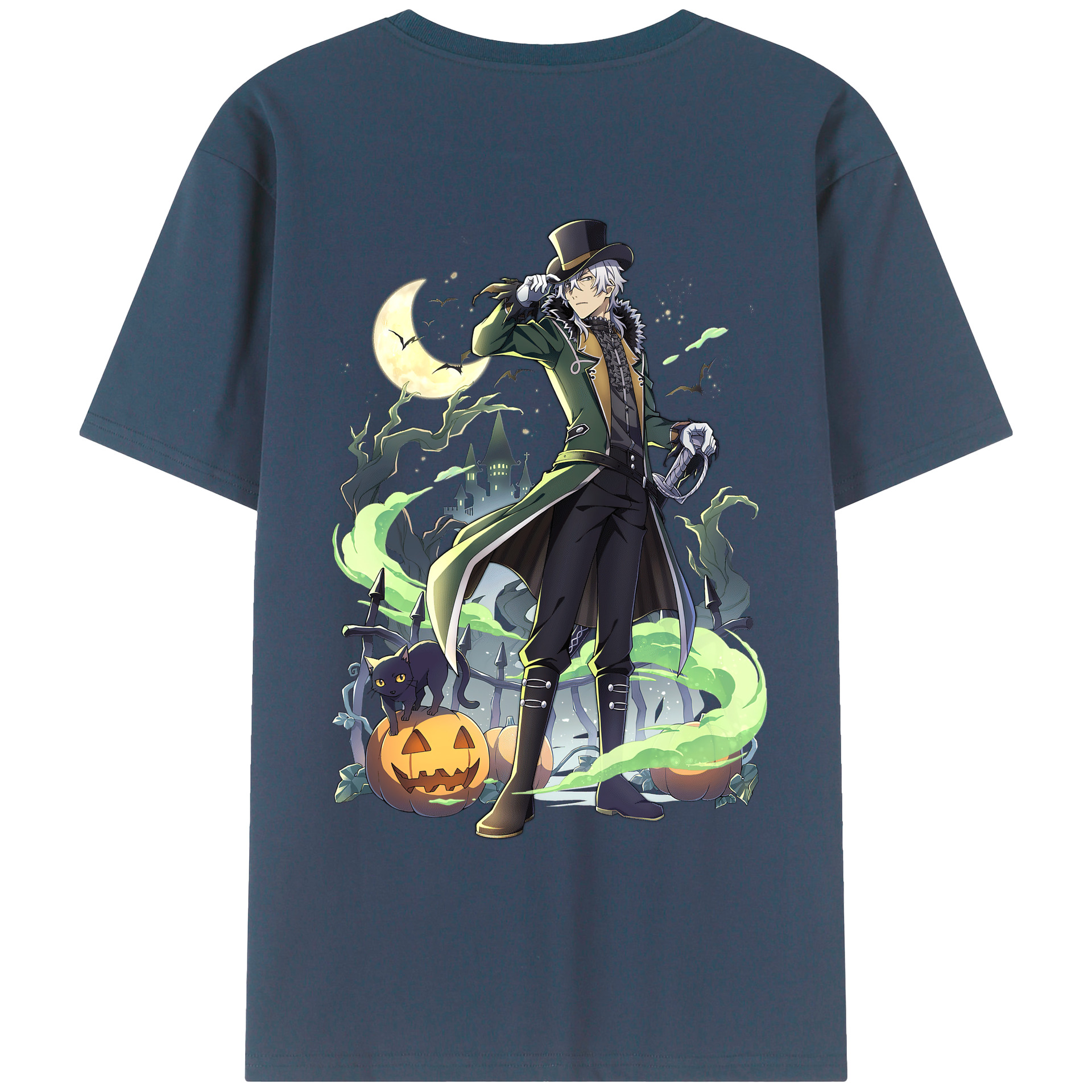 （画像用） 文豪ストレイドッグス Bungo Stray Dogs 綿100％ メンズ半袖Tシャツ（バックプリント） 通気性