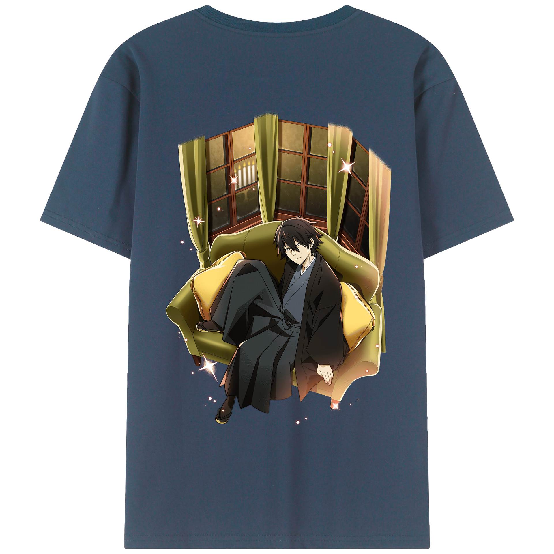 （画像用） 文豪ストレイドッグス Bungo Stray Dogs 綿100％ メンズ半袖Tシャツ（バックプリント） 通気性