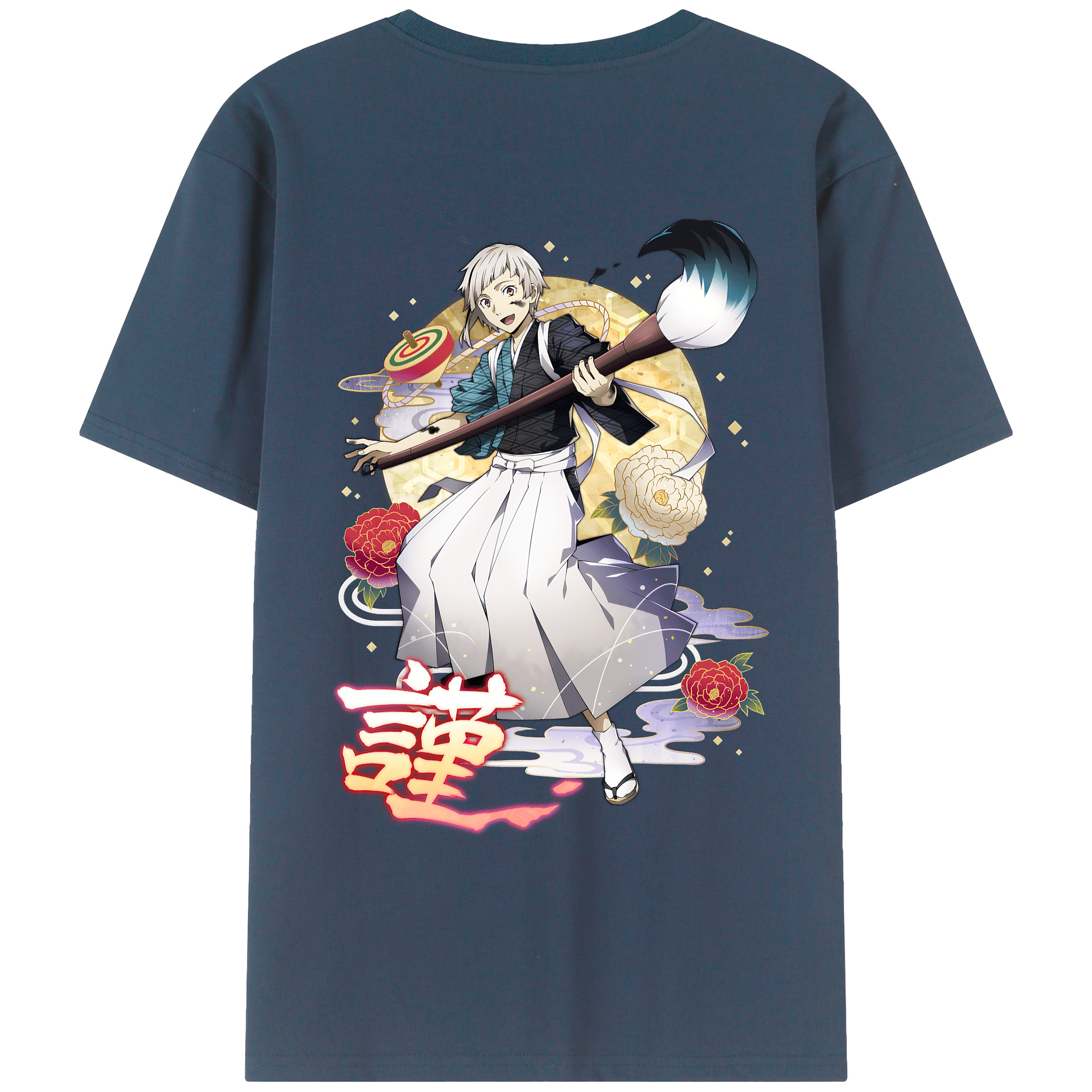 （画像用） 文豪ストレイドッグス Bungo Stray Dogs 綿100％ メンズ半袖Tシャツ（バックプリント） 通気性