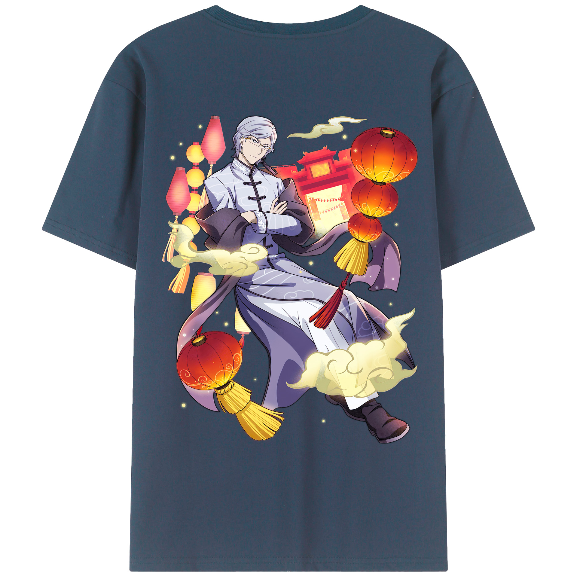 （画像用） 文豪ストレイドッグス Bungo Stray Dogs 綿100％ メンズ半袖Tシャツ（バックプリント） 通気性